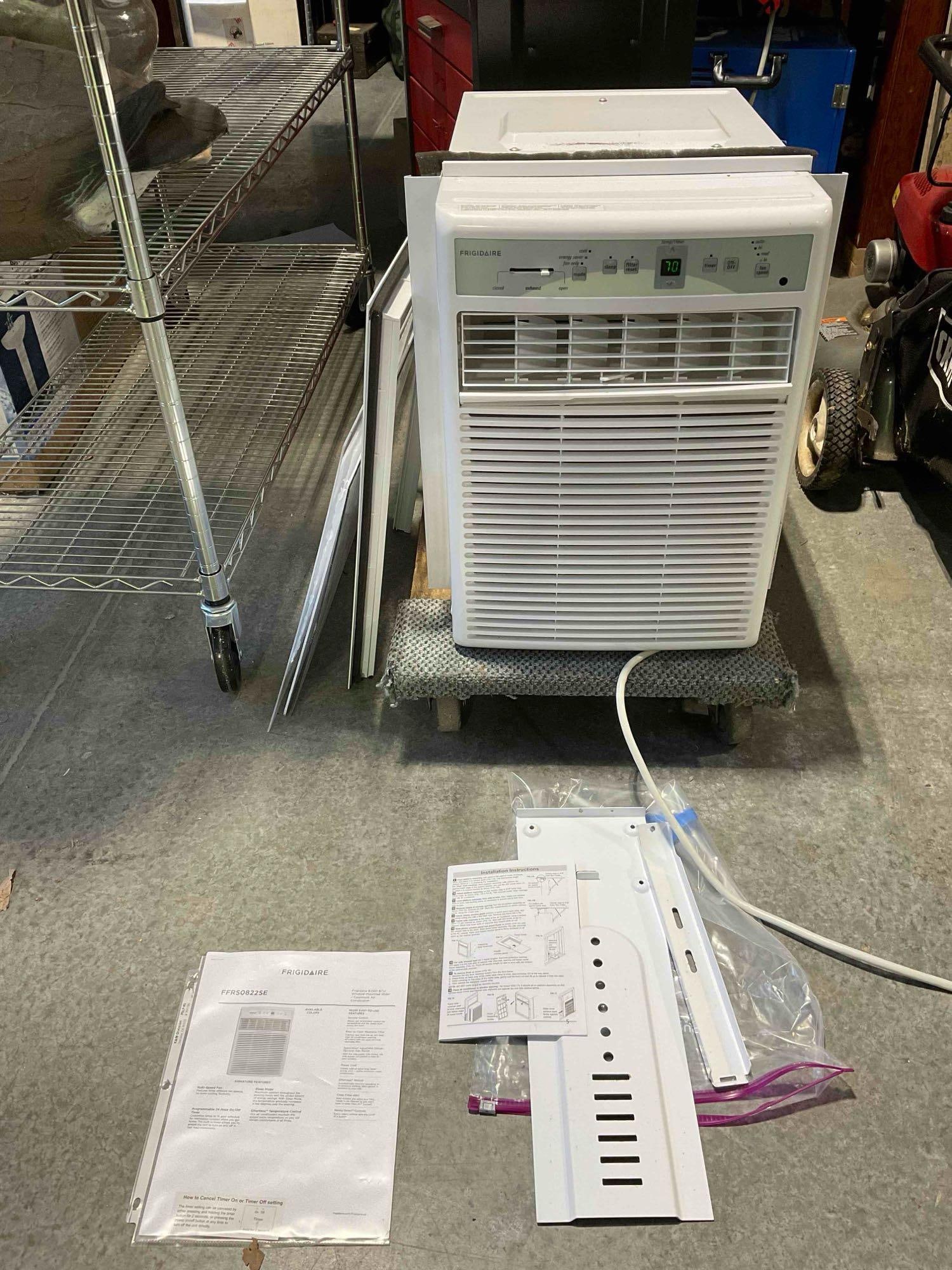 Frigidaire 8,000 BTu Window-Mounted Air Conditioner w/ Window Kit, Tested, Works. See pics.: Frigidaire 8,000 BTu Window-Mounted Air Conditioner w/ Window Kit, Tested, Works. model number is FFRS0822SE. Measures 15" x 27" x 21" Dm-5770 *Freight Required if shipped, Buyer