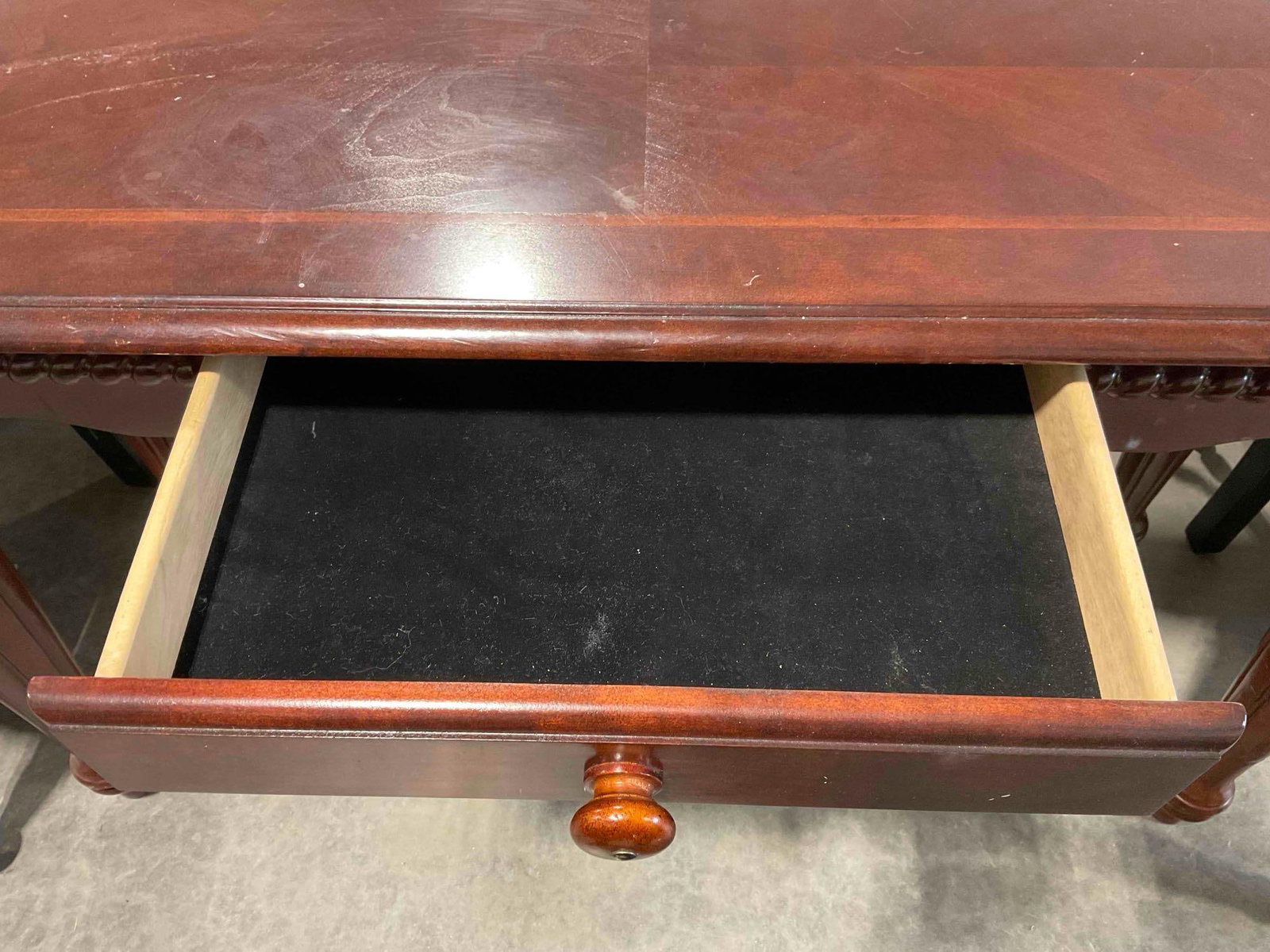 Modern Cherry Wood Finish Sofa Console Table w/ Drawer. Good Condition. See pics. - 4