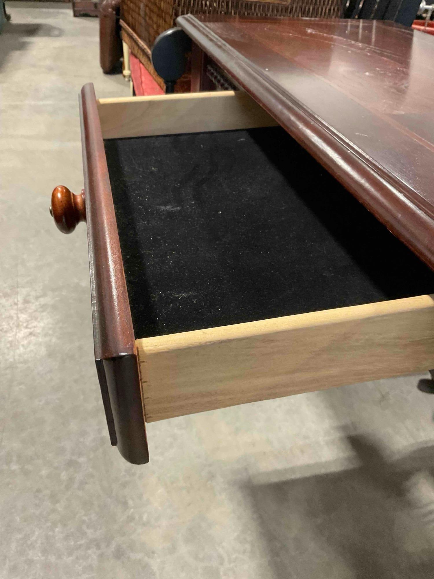 Modern Cherry Wood Finish Sofa Console Table w/ Drawer. Good Condition. See pics. - 5