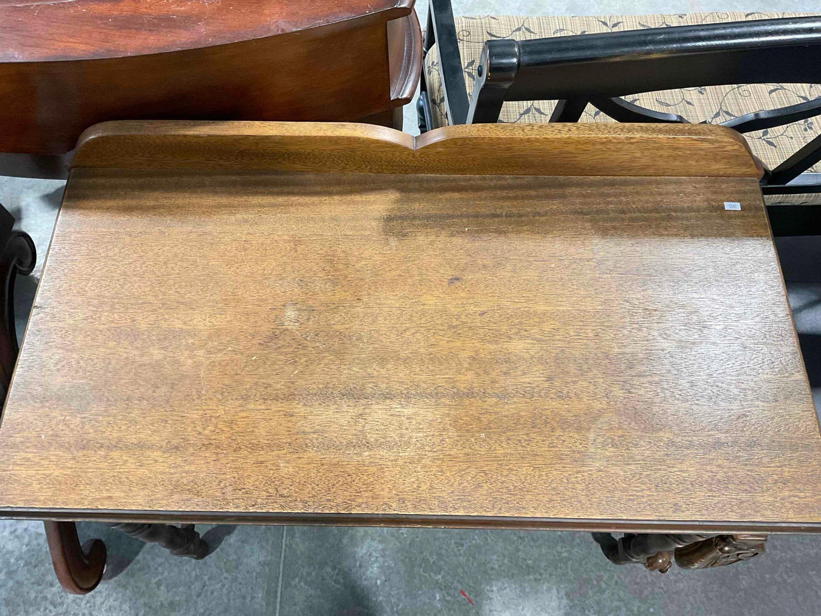 Vintage Mahogany? Finish Wood Writing Desk w/ 3 Drawers. Measures 37" x 19" x 32" Good Condition. - 4