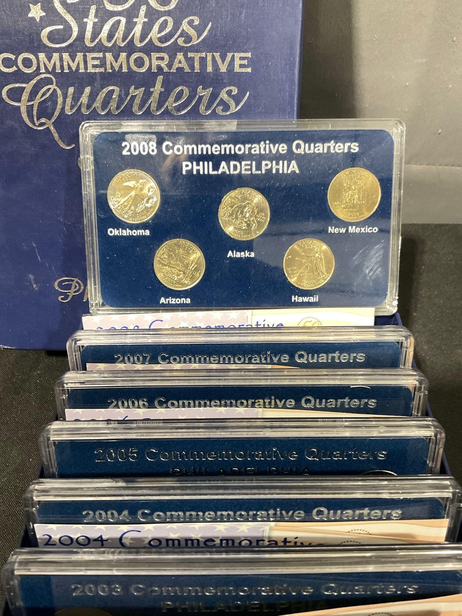 Complete Set of 50 State Commemoravitve Quarters 1999-2008 P-mark All slabbed BU UNC in OG box - 3