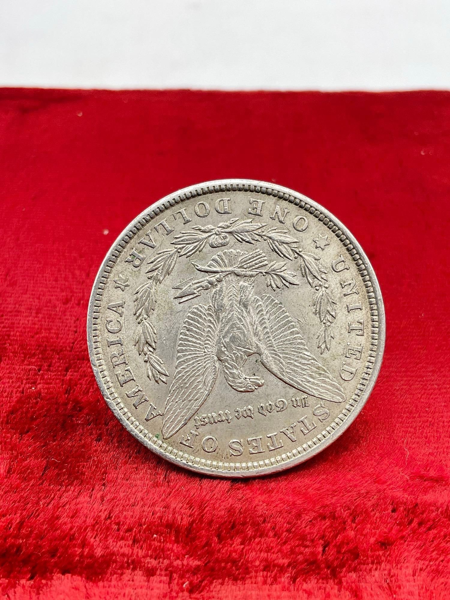 Antique 1921 Silver Morgan Dollar coin is in nice condition see pics - 2