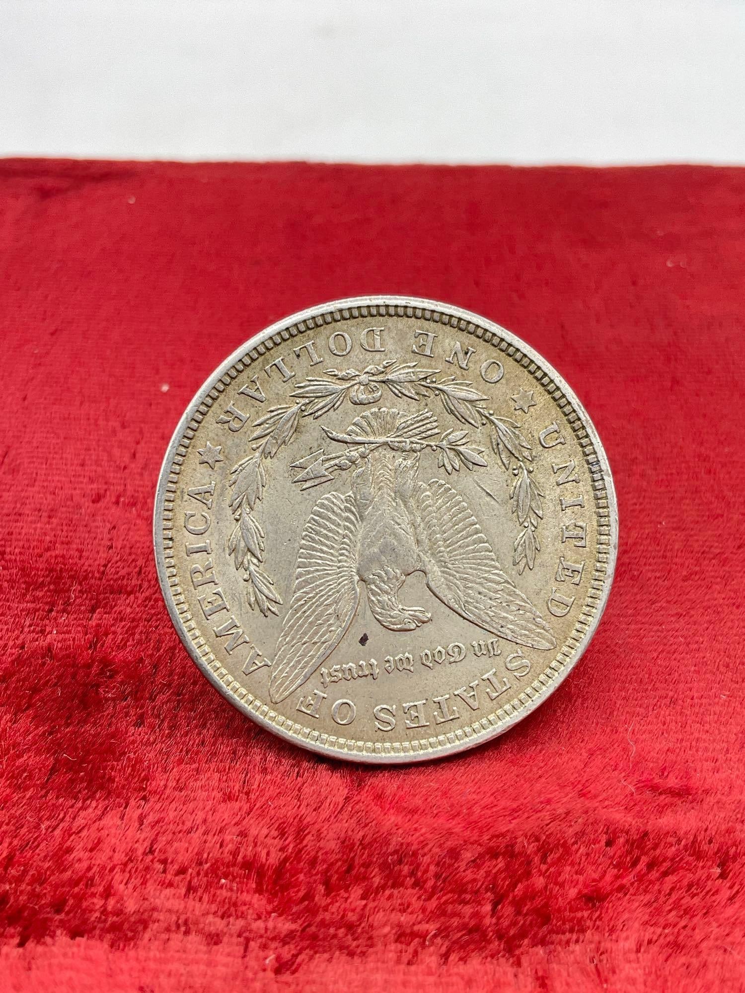 Antique 1921 Silver Morgan Dollar coin is in nice condition see pics - 2