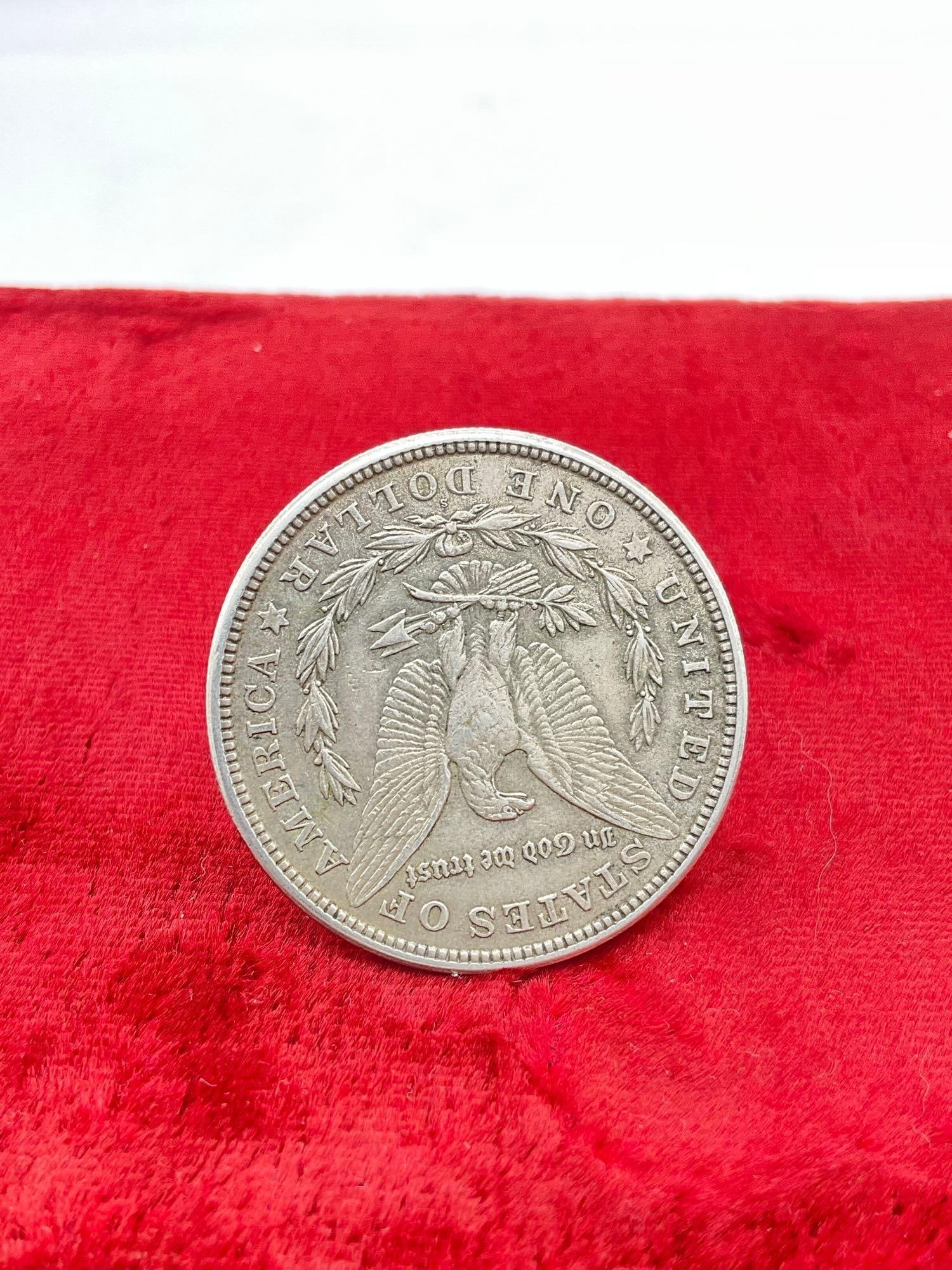 Antique 1921 Silver Morgan Dollar coin is in nice condition see pics - 2