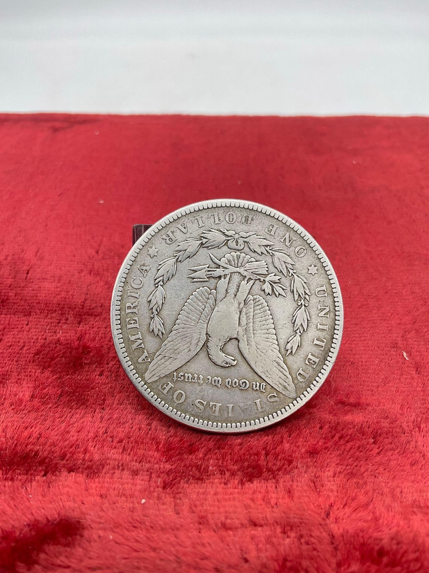 Antique 1891 Silver Morgan Dollar coin is in good condition see pics - 3