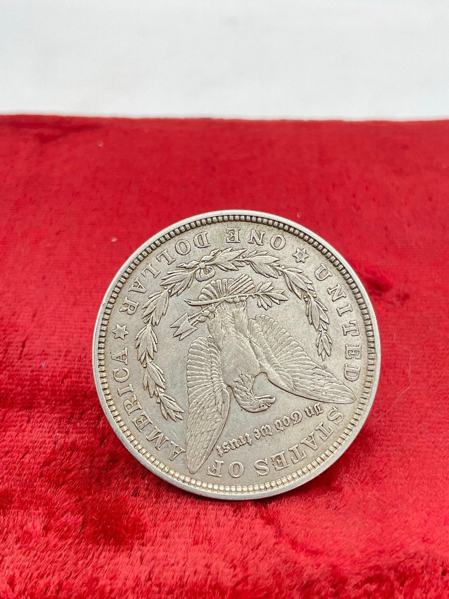 Antique 1921 Silver Morgan Dollar coin is in nice condition see pics - 2