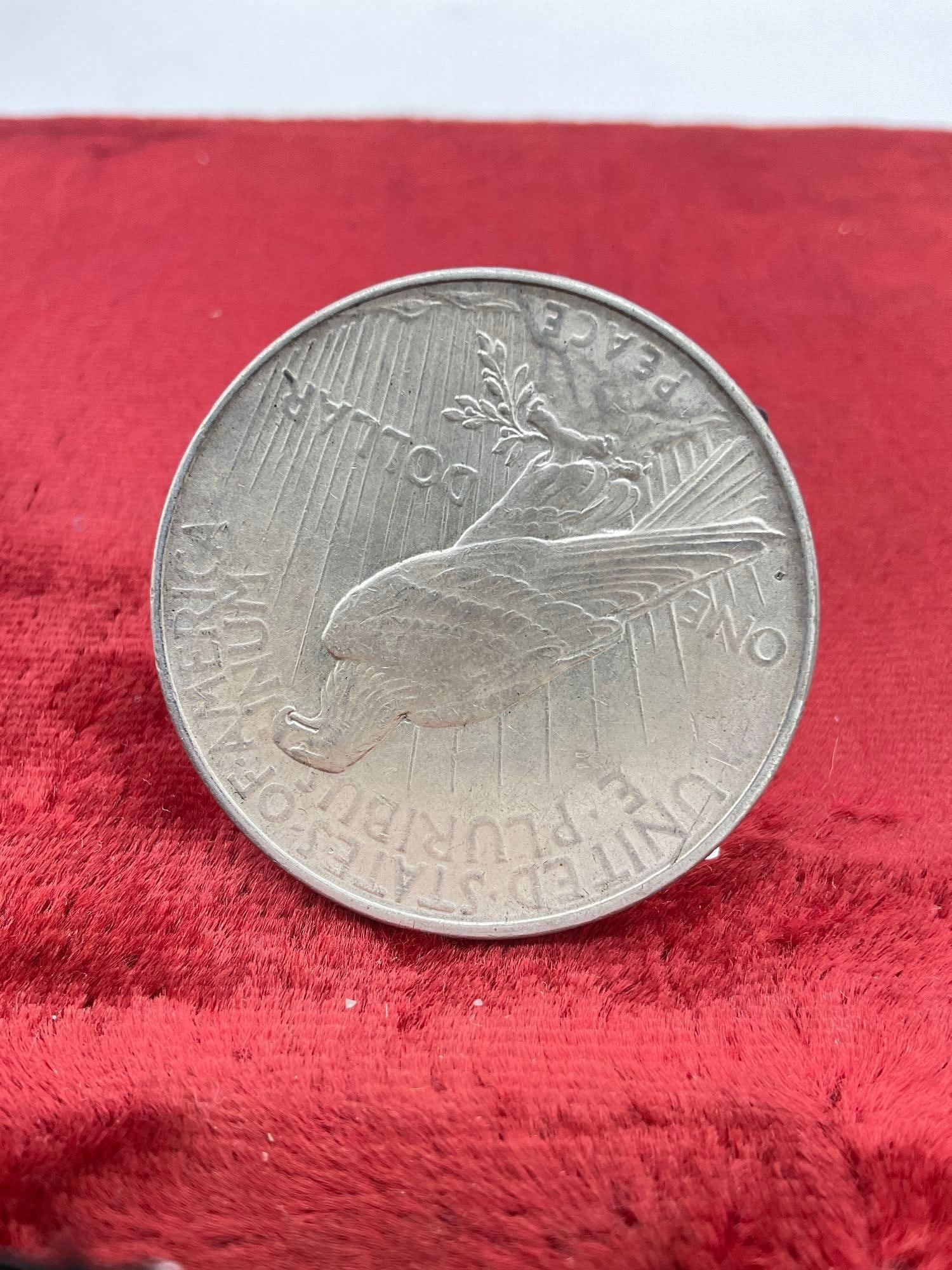 Antique 1923-D Silver Peace Dollar coin is in nice condition see pics - 3