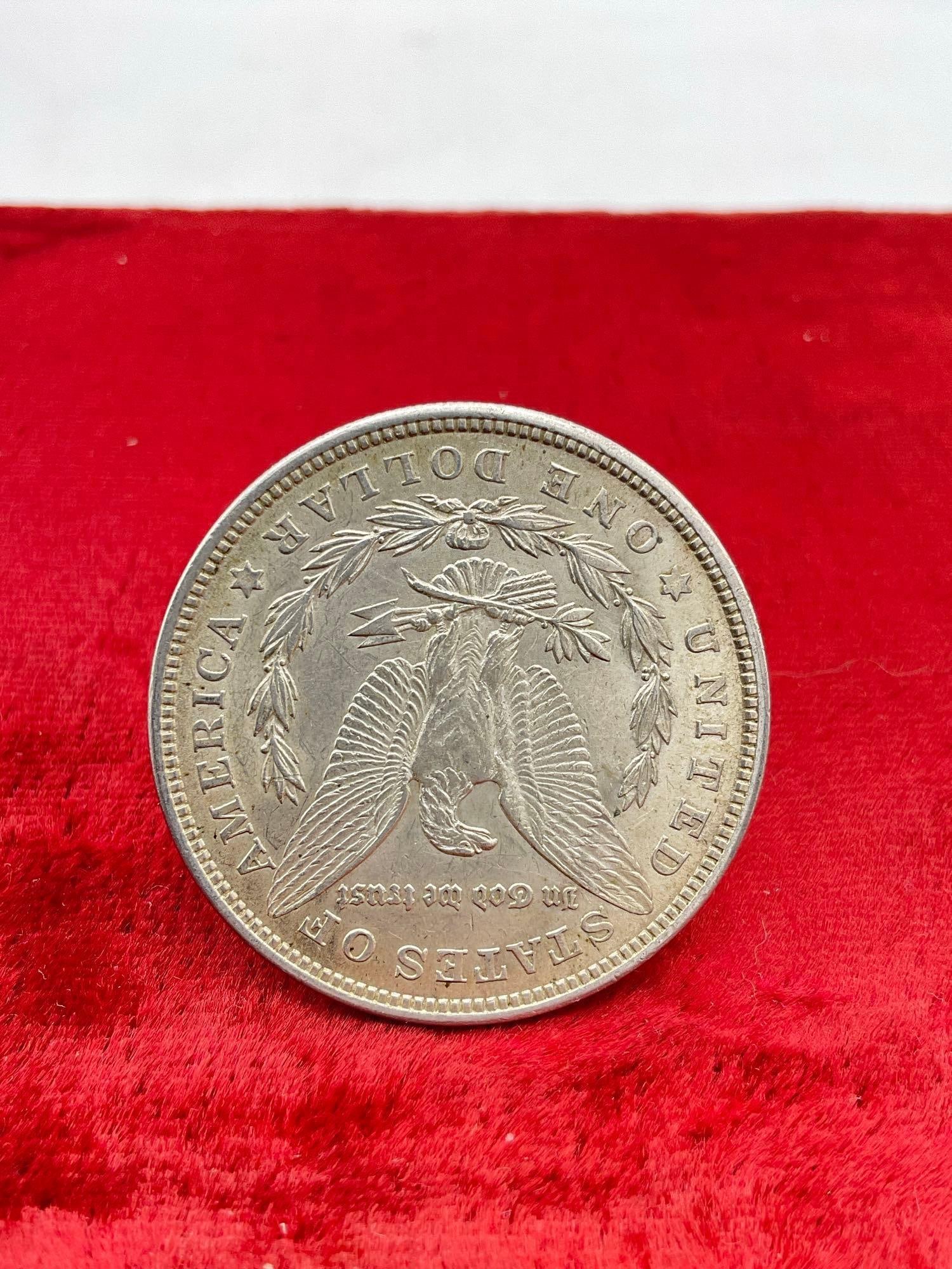 Antique 1921 Silver Morgan Dollar coin is in nice condition see pics - 3