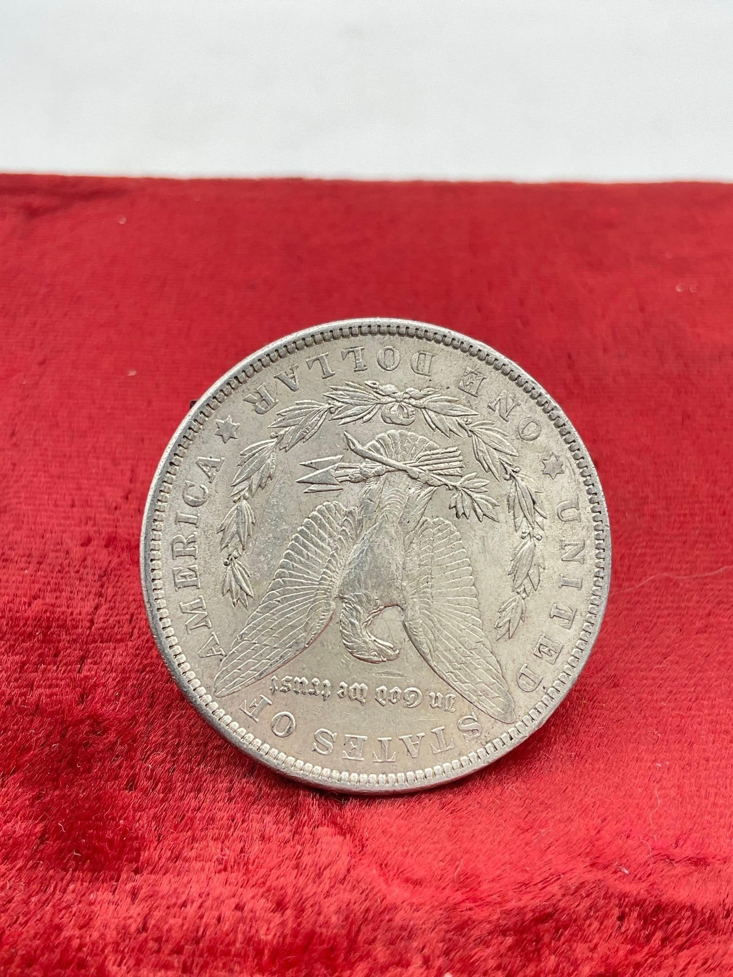 Antique 1901-Silver Morgan Dollar coin is in nice condition see pics - 2