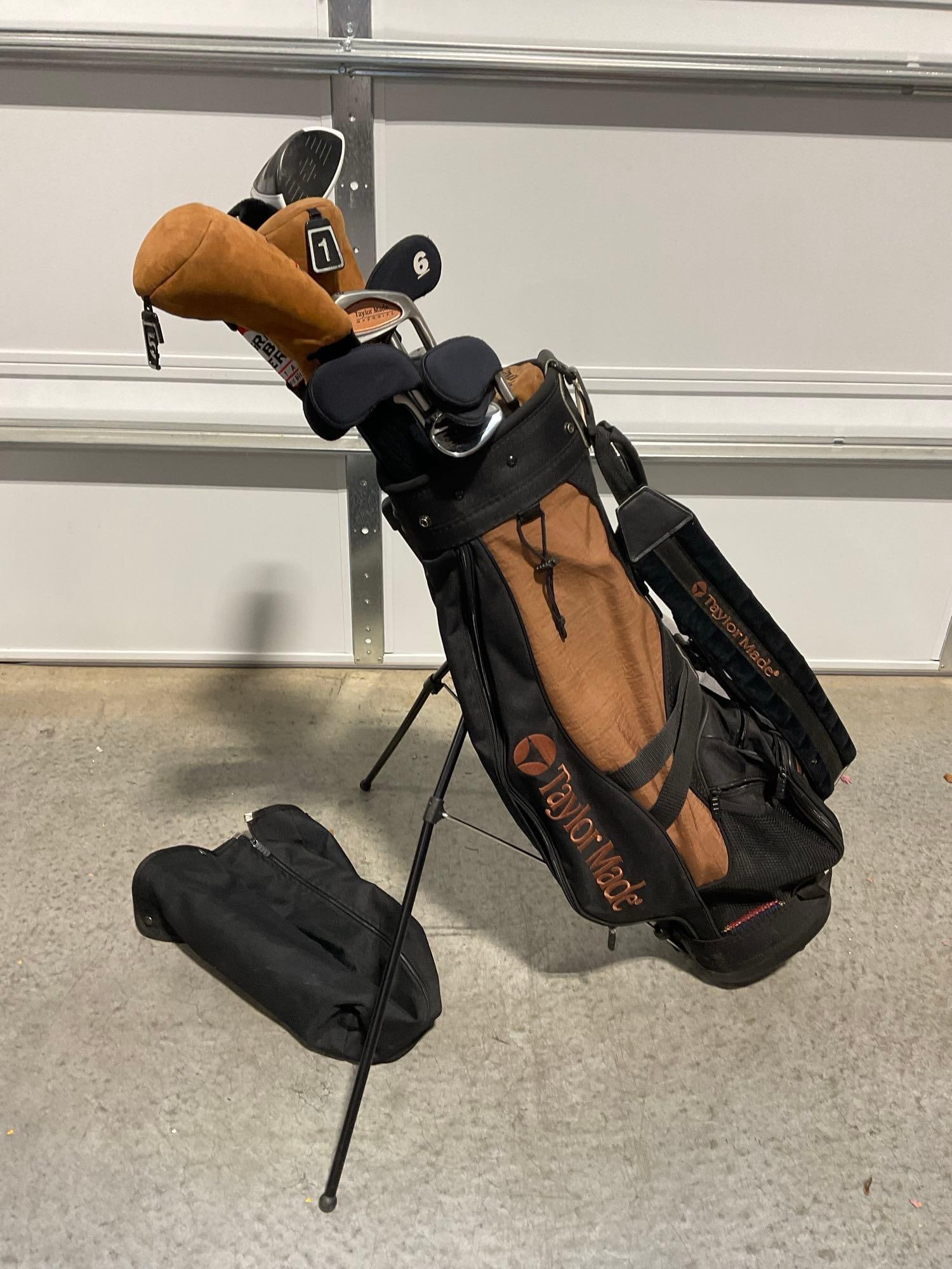 Taylor Made Golf Club Set, & Bag, Umbrella, & Head Covers, Callaway Great Big Bertha Driver & more: Includes Drivers: Taylor Made 10.5, Burner Superfast 2.0 w/some scrapes, Callaway Big Bertha War Bird #3, Taylor Made Burner Driver 10.5 w/R-80 Plus shaft & Burner #5. Irons