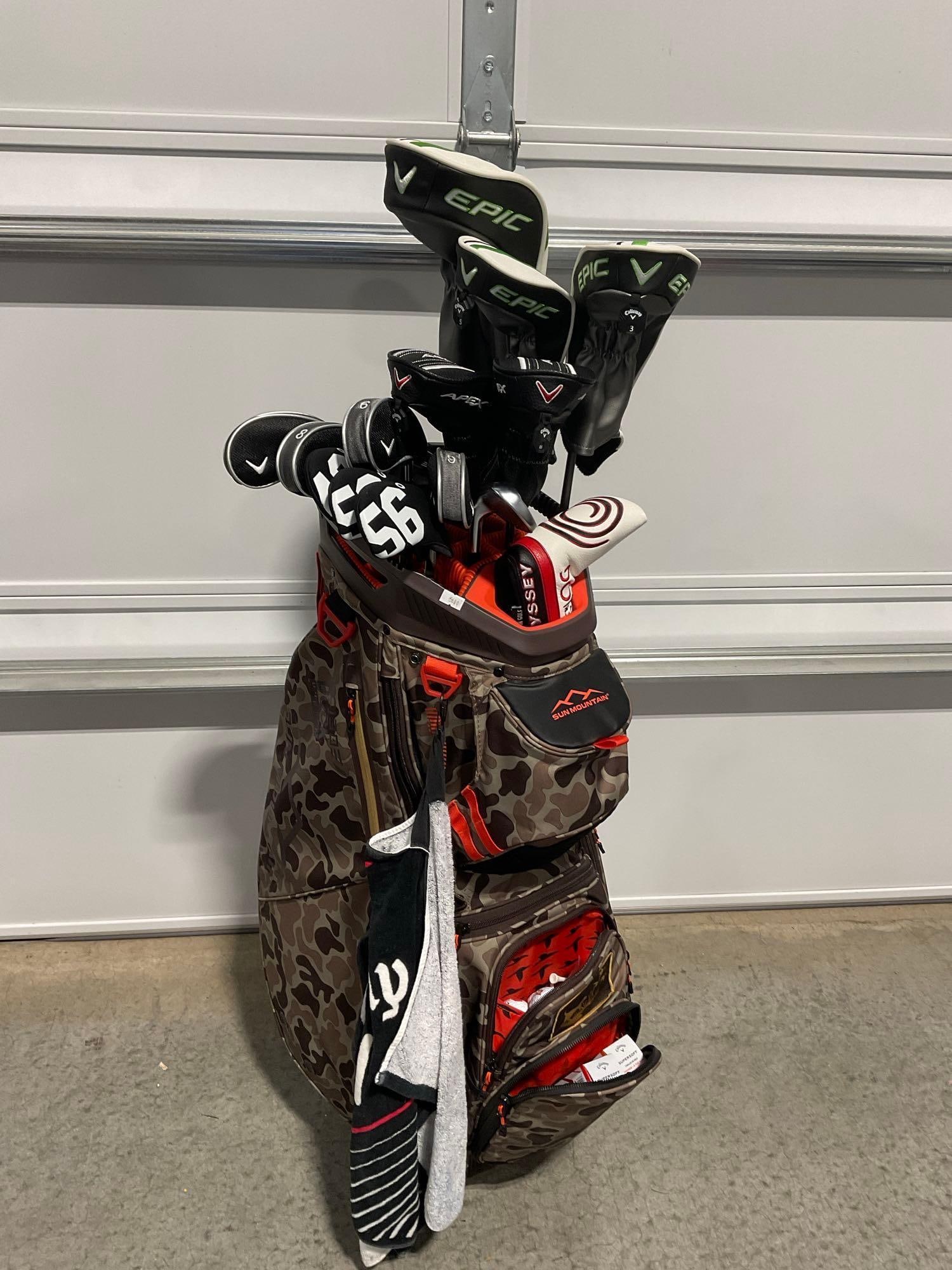 Callaway Driver, Wood & Irons Set w/Sun Mountain Golf Bag Duck Hunter, lots of accessories as well (1 of 13)