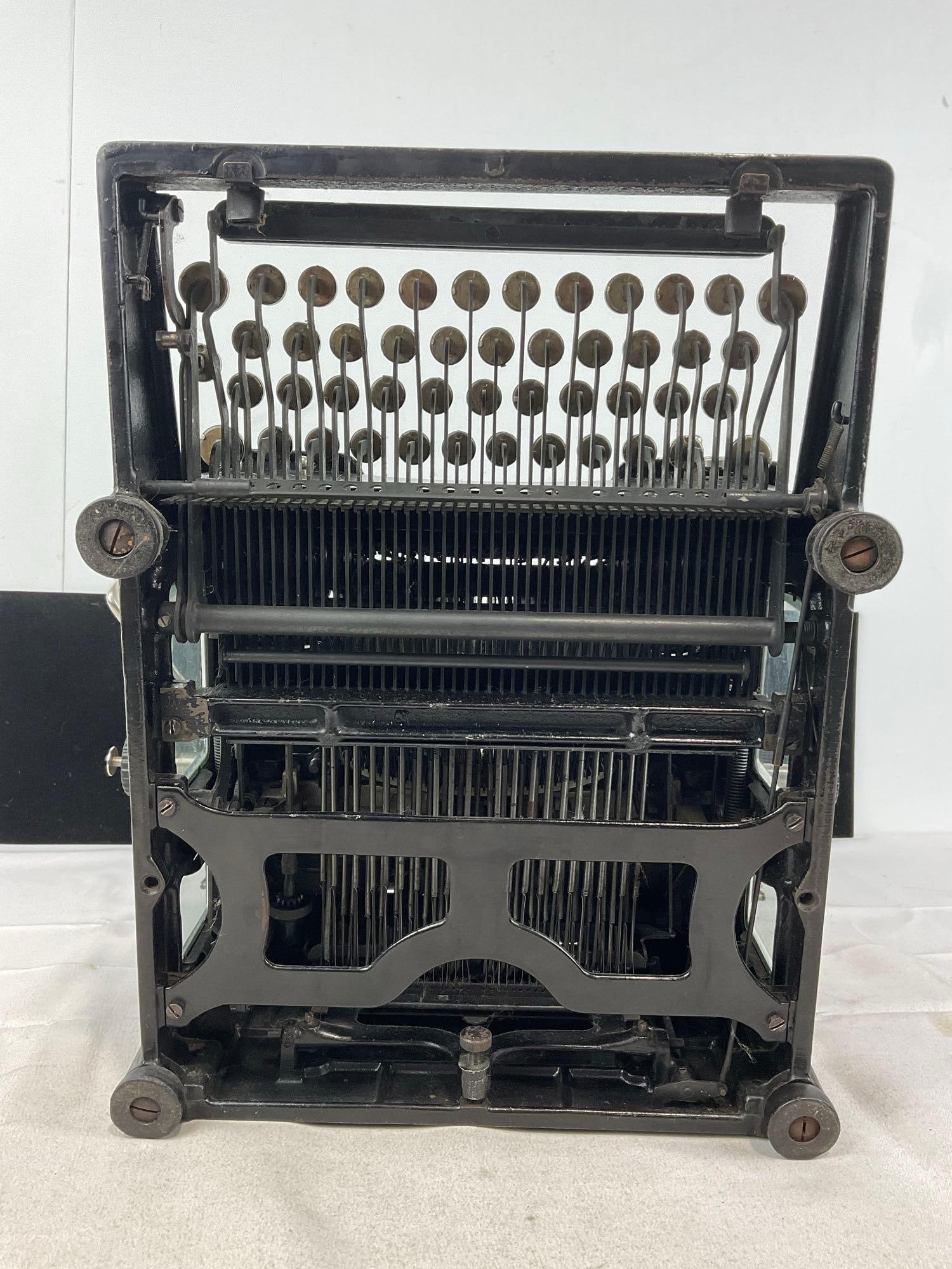 Antique 1915 Royal Typewriter model 10, Beveled Glass sides, 11h x 16w x 16d inches - 10