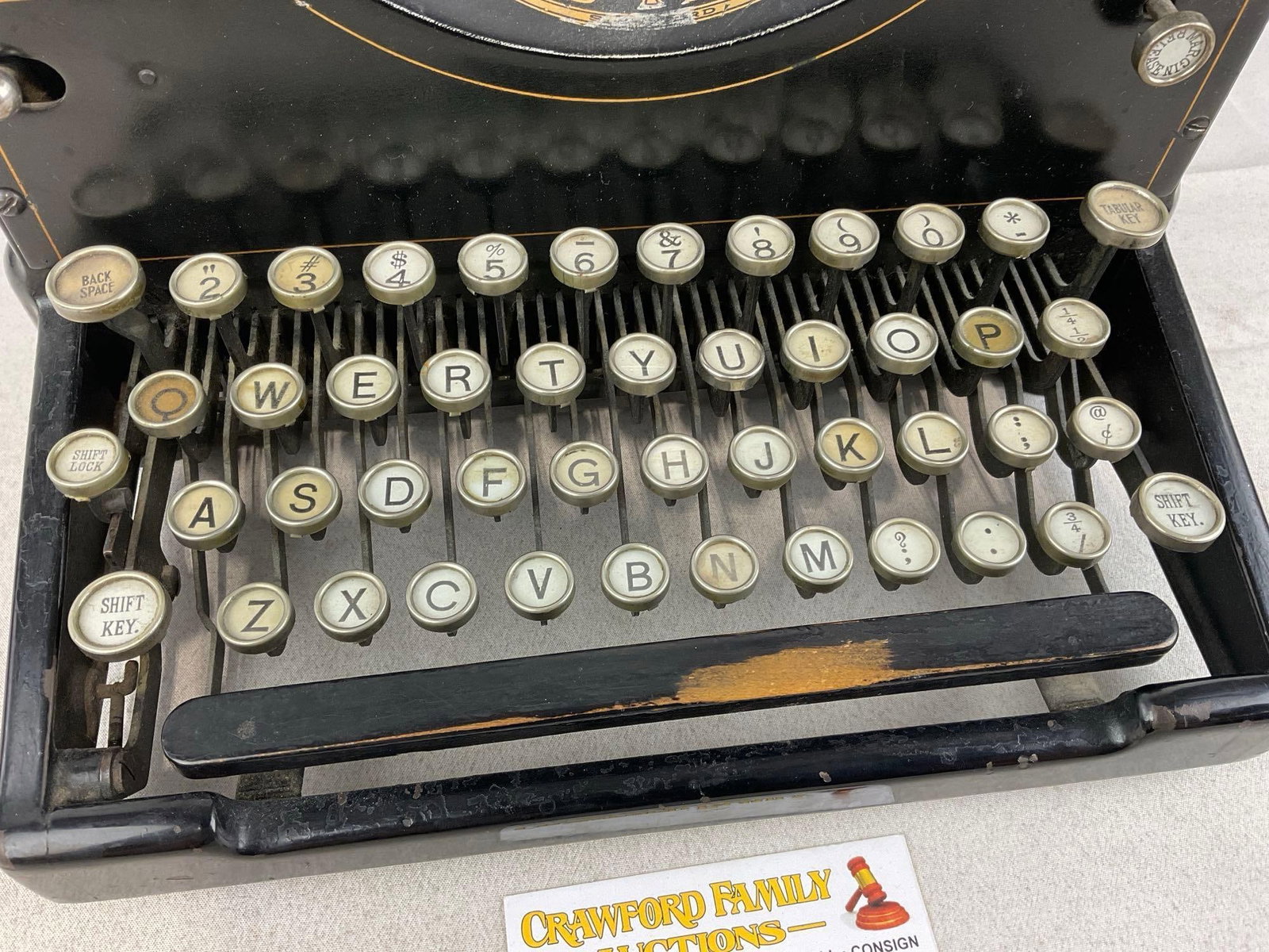 Antique 1915 Royal Typewriter model 10, Beveled Glass sides, 11h x 16w x 16d inches - 2