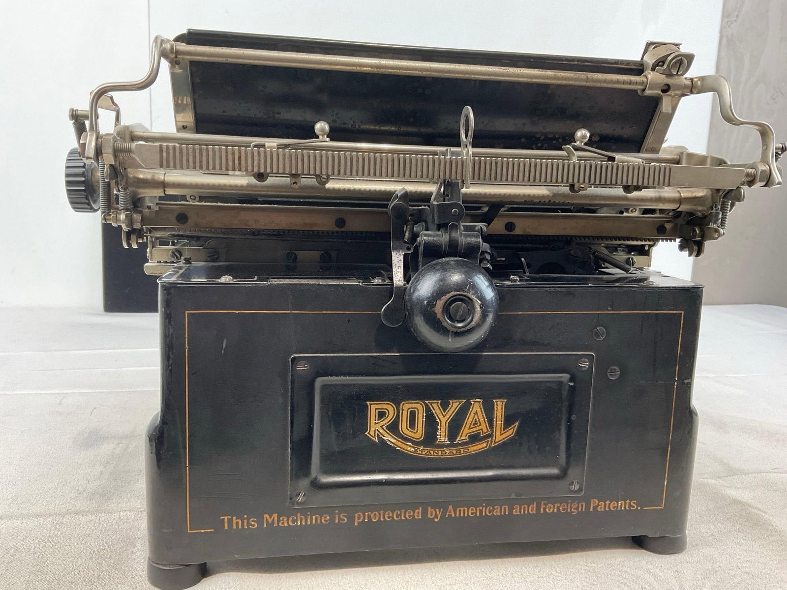Antique 1915 Royal Typewriter model 10, Beveled Glass sides, 11h x 16w x 16d inches - 7