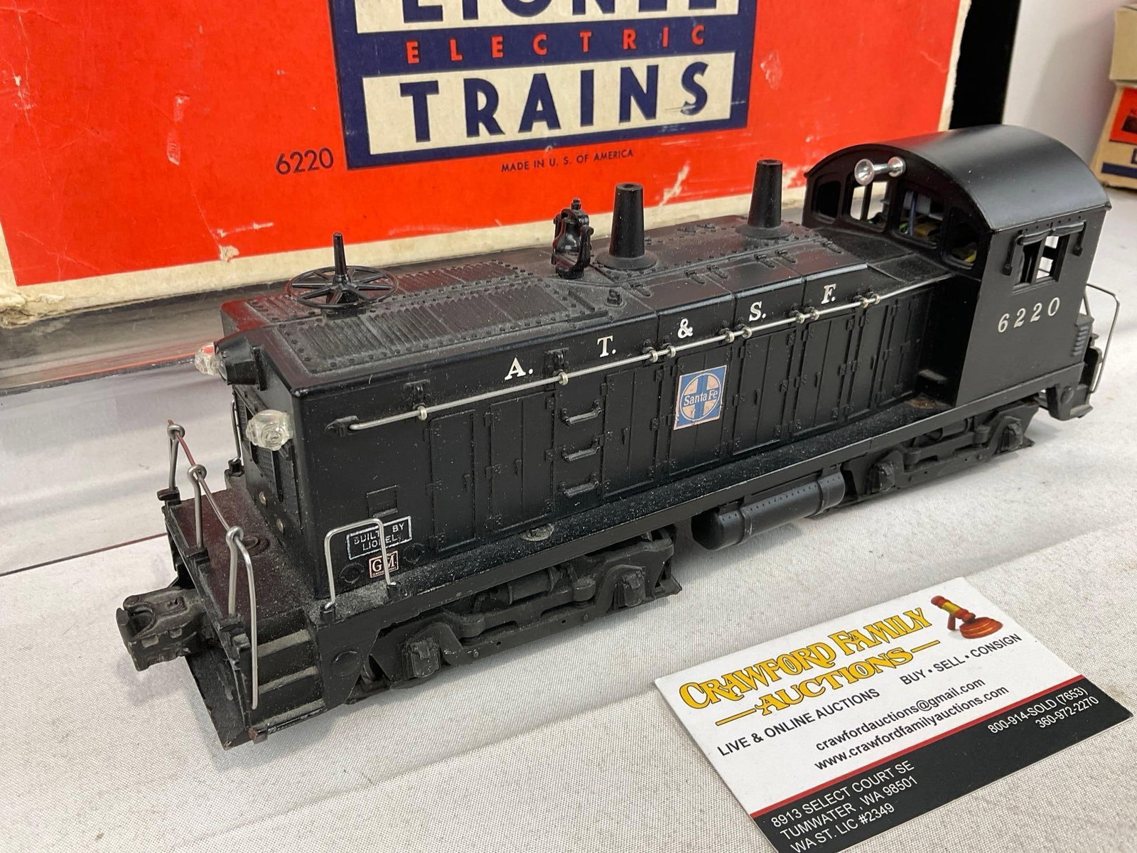 Vintage 1950s Lionel Electric Train, A.T.& S.F. #6220, O-Scale Locomotive w/box - 2