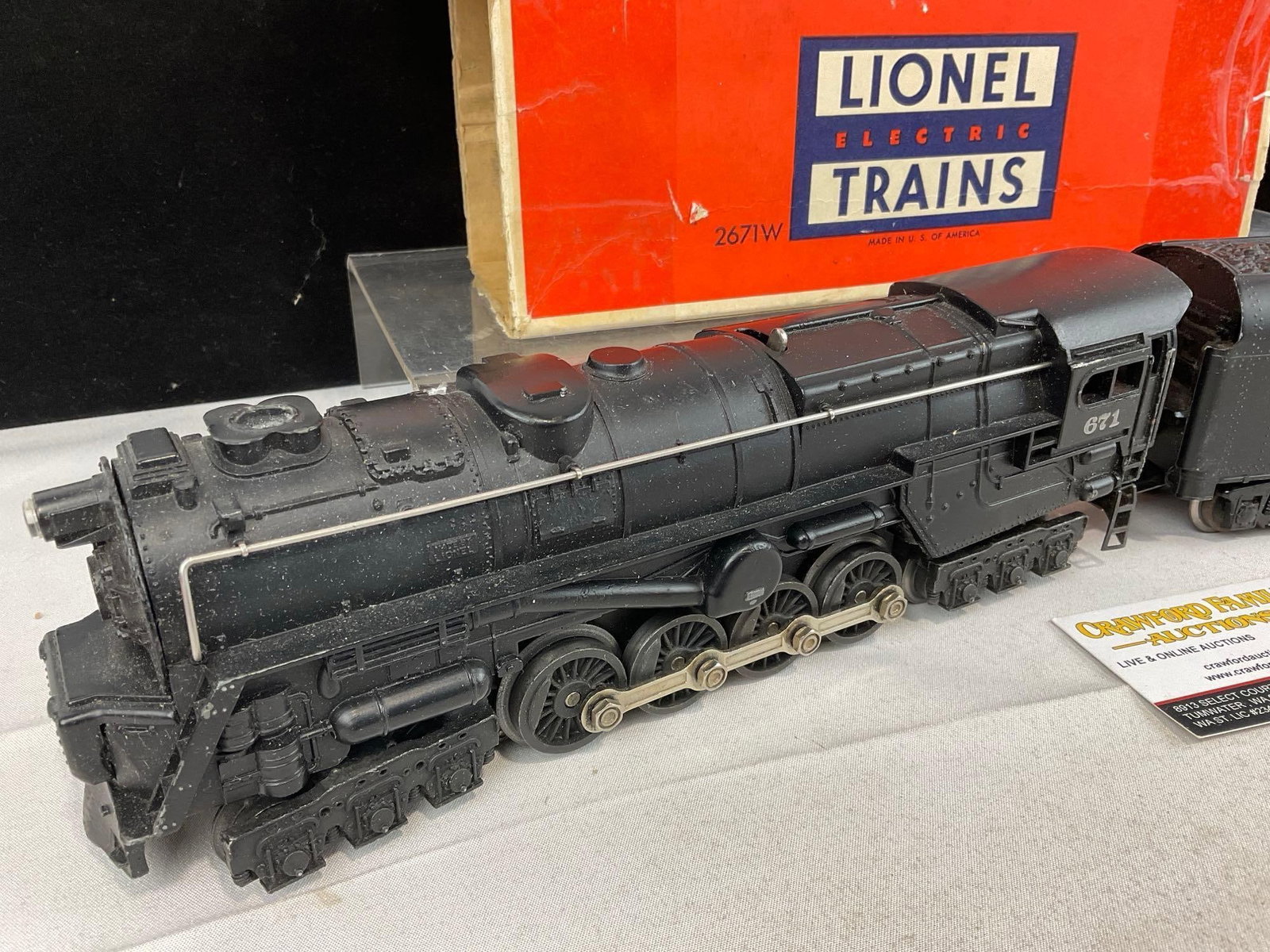 Vintage Lionel Electric Trains O-Scale, 671 Locomotive & 2671W Coal Tender, Pennsylvania, w/boxes - 2