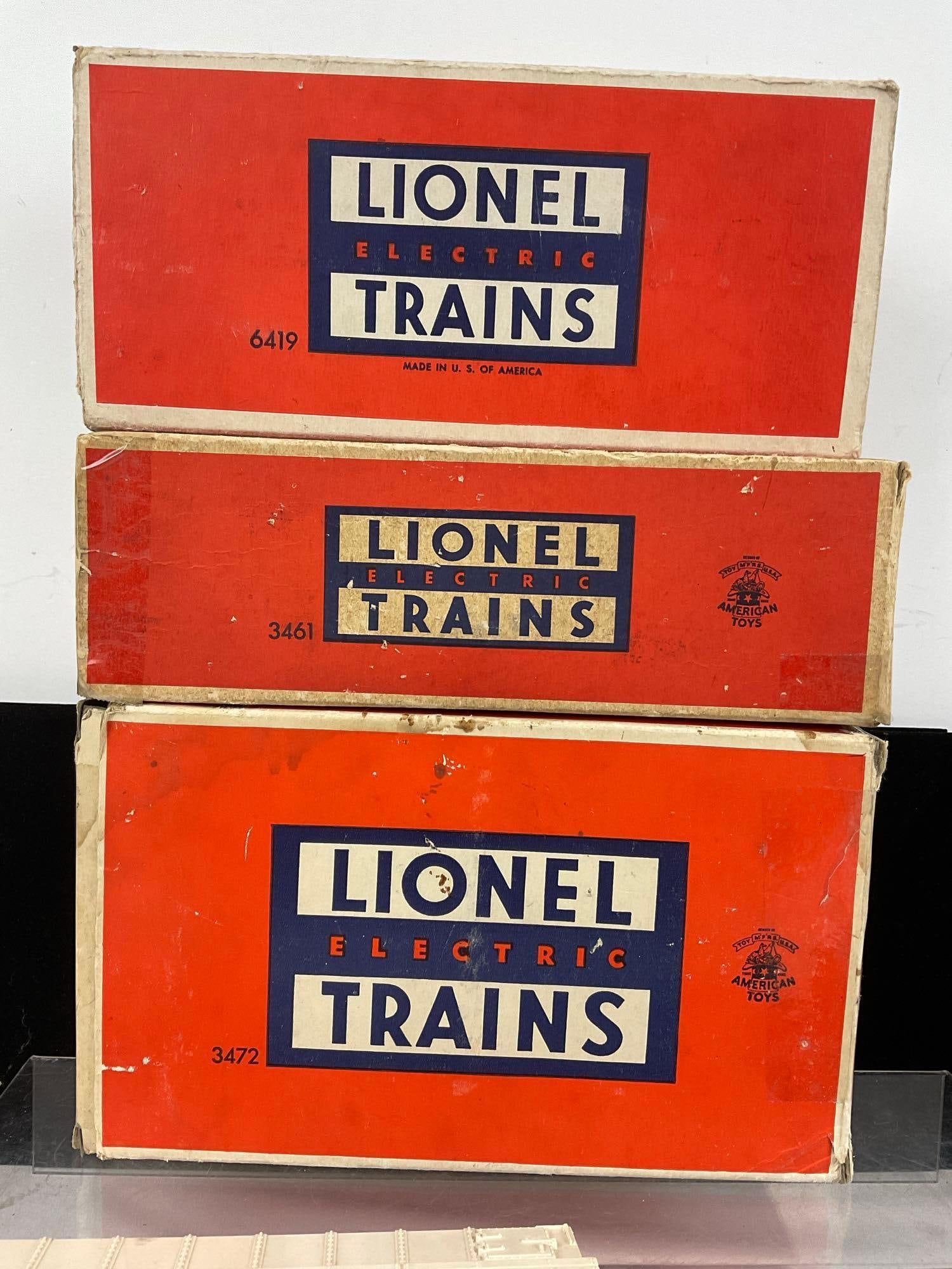 3 O-Gauge Lionel Electric Trains, Log Train 3461, 3472 DL&W Refrig Milk Car & 6419 Caboose w/boxes - 2