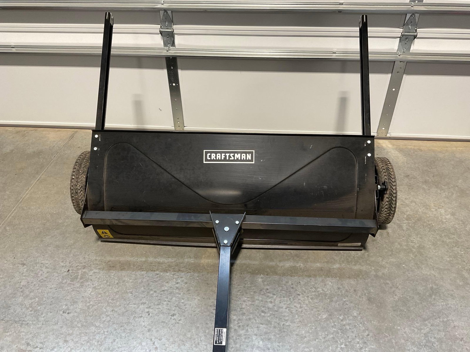 Large Craftsman 42-inch tow-behind lawn sweeper w/catcher - 2