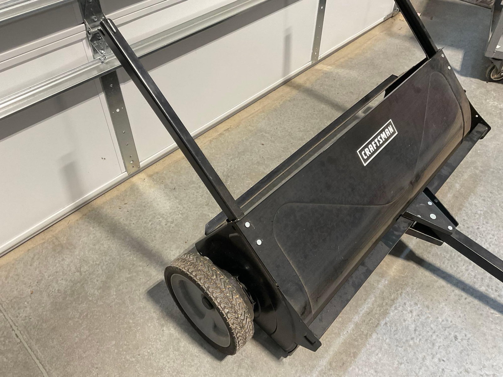 Large Craftsman 42-inch tow-behind lawn sweeper w/catcher - 3