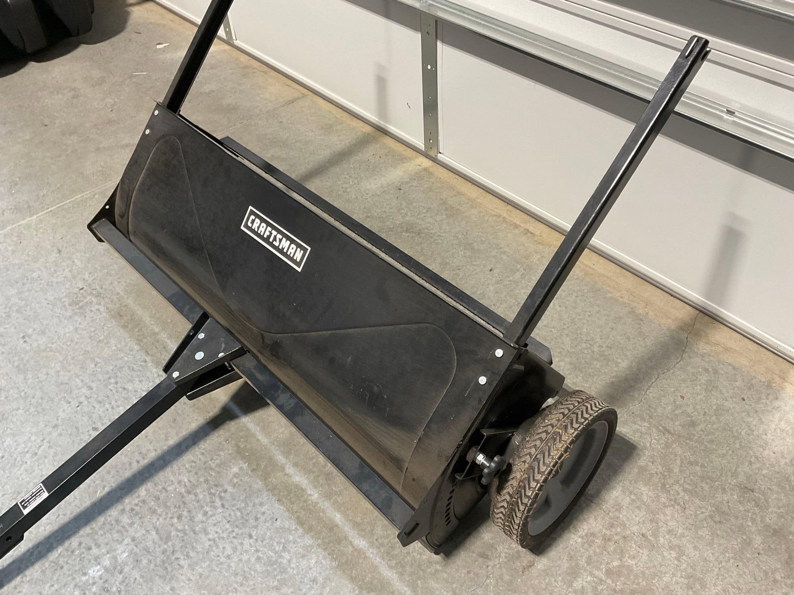 Large Craftsman 42-inch tow-behind lawn sweeper w/catcher - 4