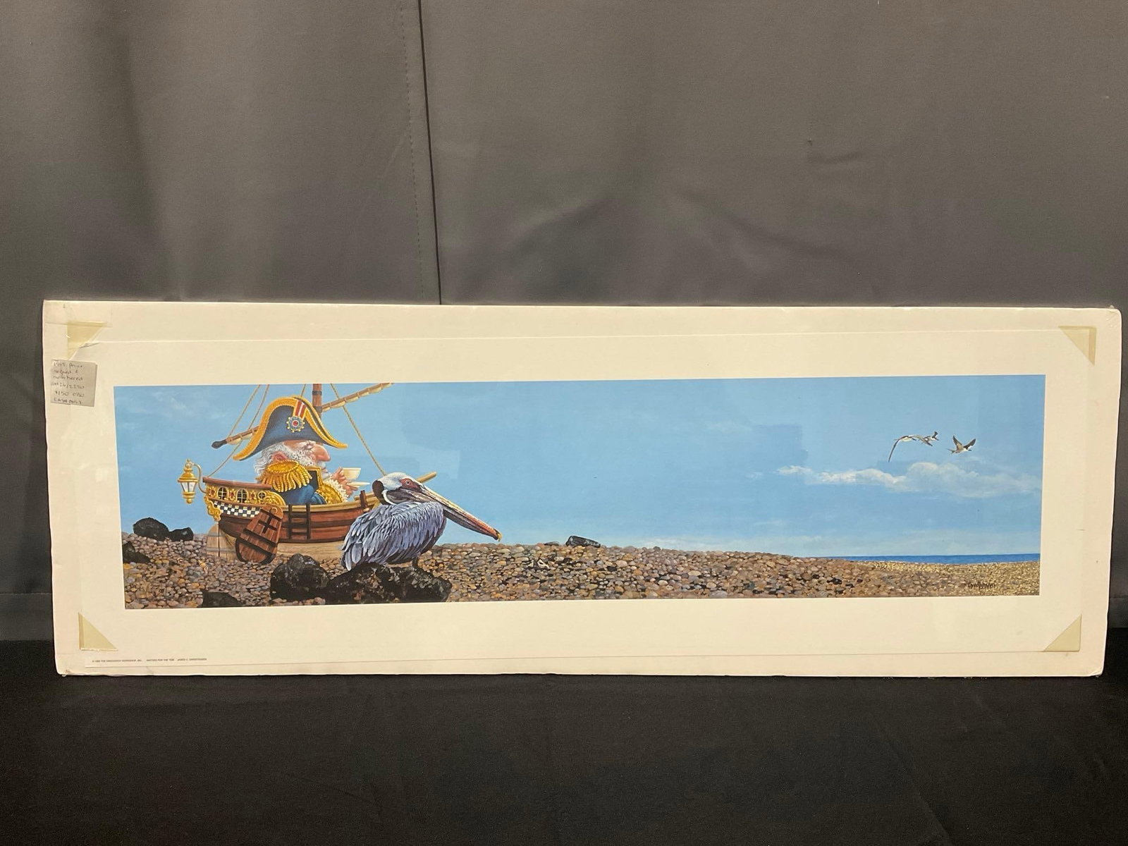 Signed & #d 1126/2250 Litho titled Waiting for the Tide by James Christensen, 14h x 38w inches: Previously listed for 350 dollars. Appears to be in good shape. The outside dimensions measure 14h x 38w x 2d inches. See pics. E-414 *Oversized shipping may apply*