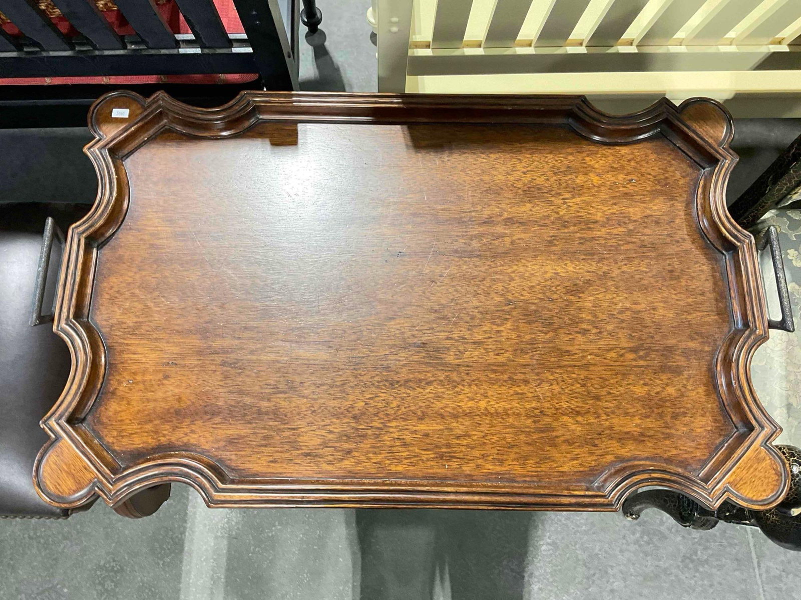 Antique Style Mahogany Finish Two-Tier Accent Side Table. Good Condition. See pics. - 4