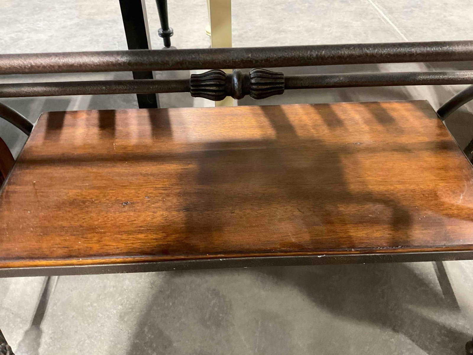 Antique Style Mahogany Finish Two-Tier Accent Side Table. Good Condition. See pics. - 5