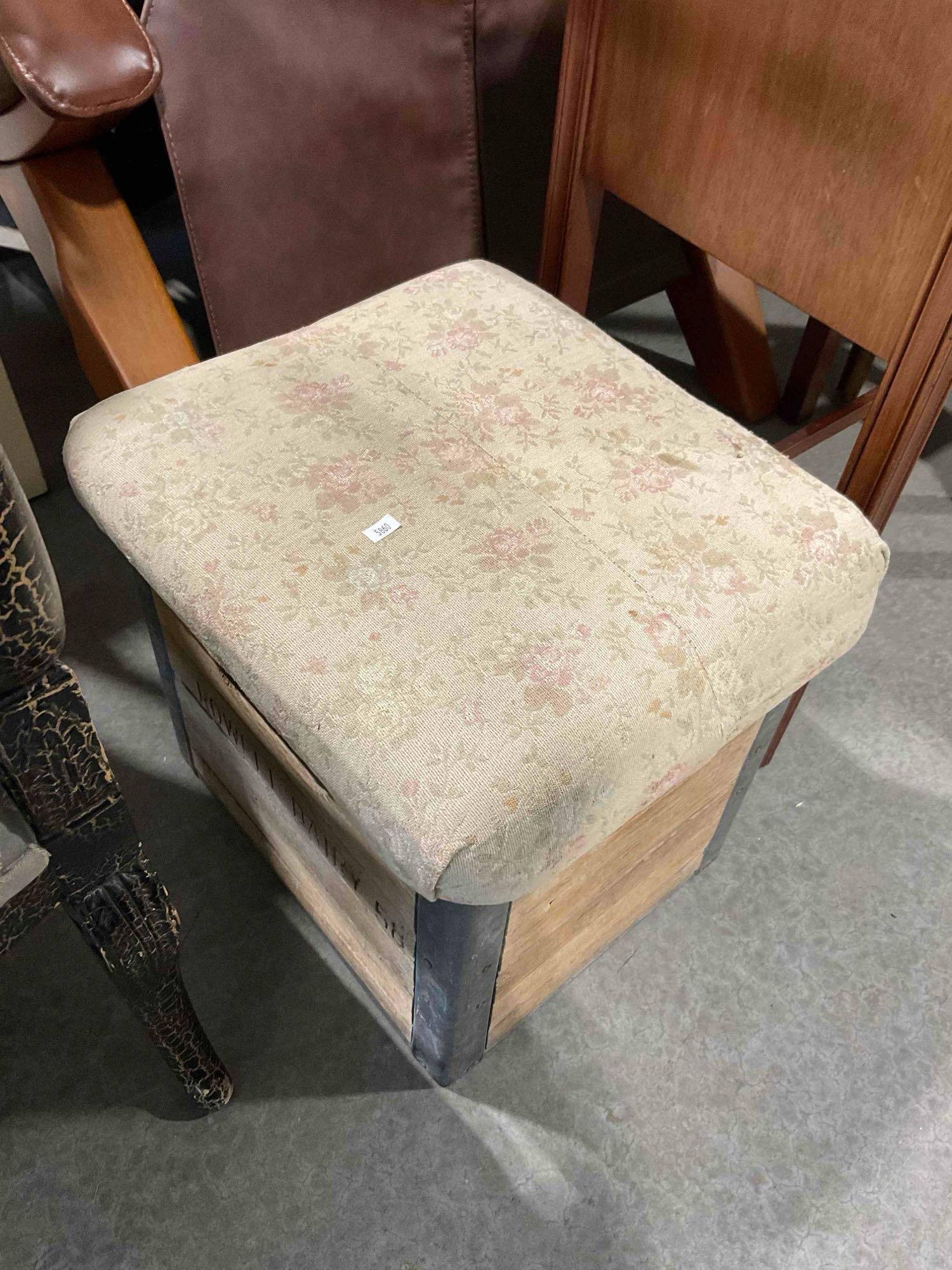 Vintage Ottoman Made From Repurposed Rowell Dairy Crate. Good Condition. See pics. - 3