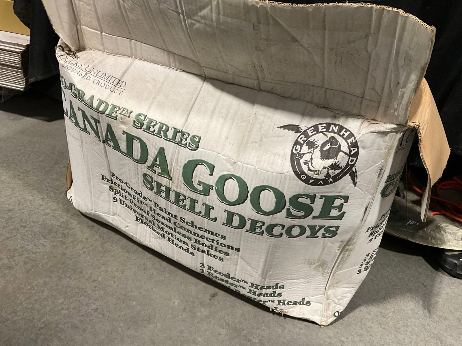 Box of Ducks Unlimited Greenhead Canada Goose Shell Decoys, Inflatable Duck Decoys, & more - 7