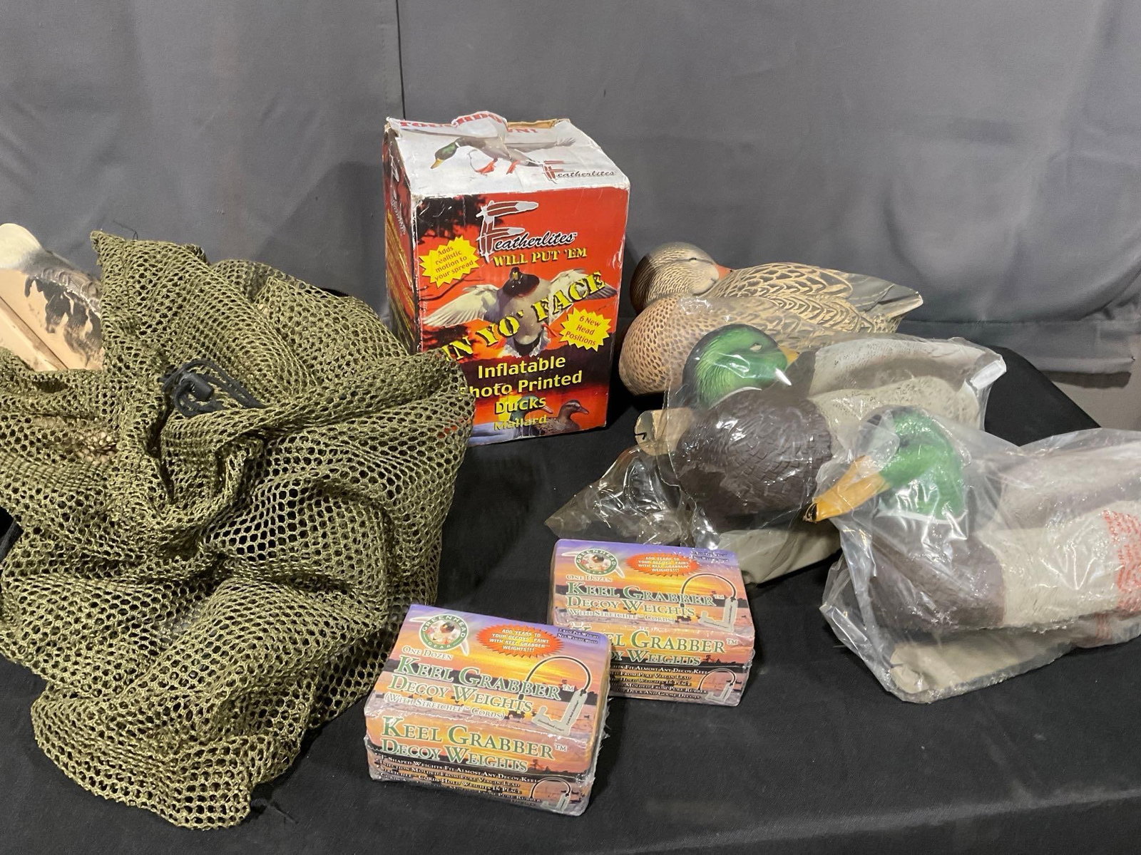Featherlites Inflatable Photo Printed Ducks, Many Duck Decoys, 2 Boxes of Keel Grabber Decoy Weig... (1 of 3)