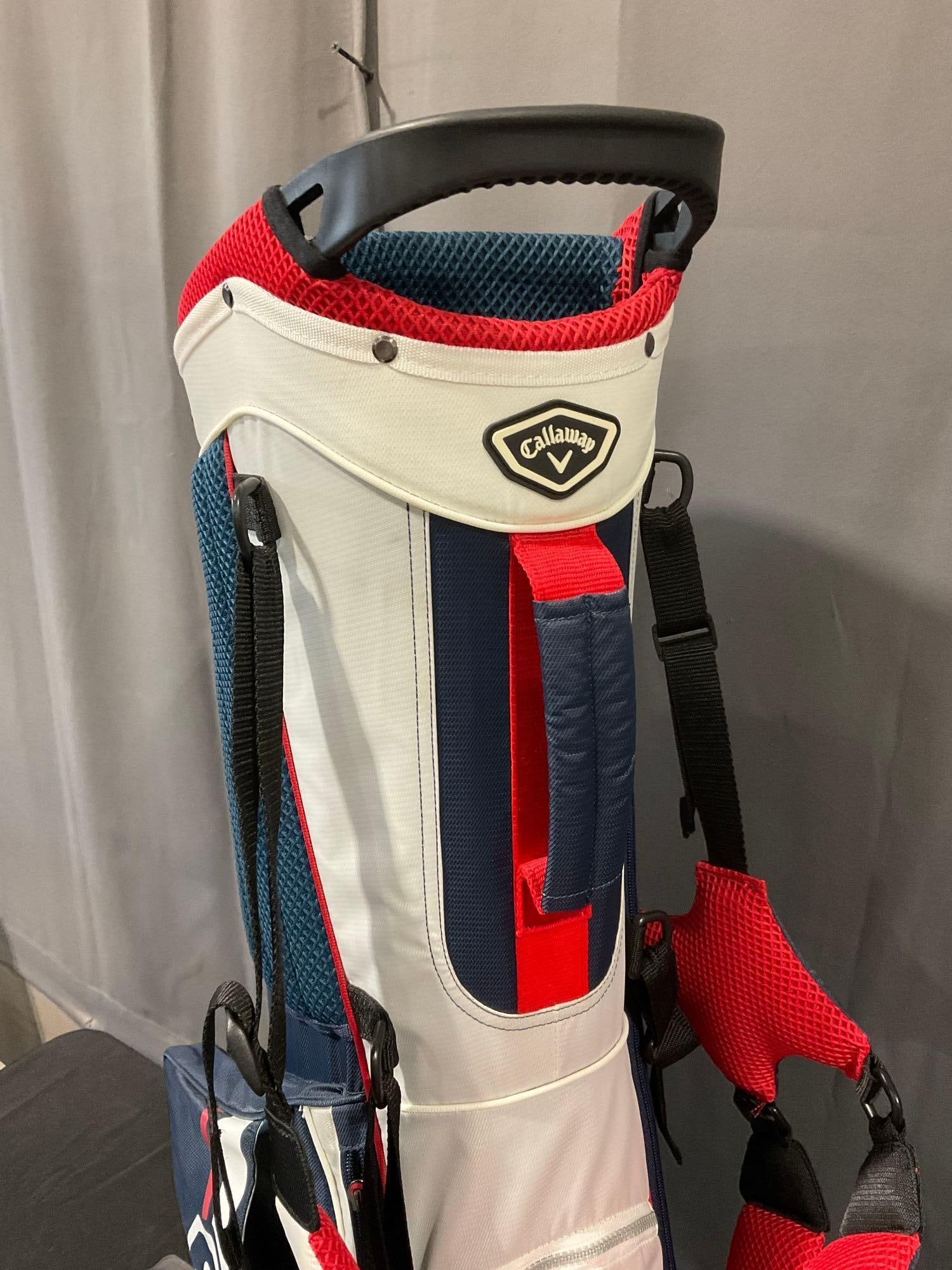 Callaway Fairway+ Stand Bag, in Red/White/Navy Blue colorway, w/Club Head Covers - 4