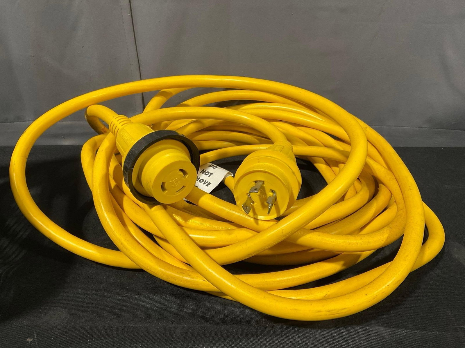 Marinco Shore Power Cable 30A, 125V, heavy gauge, 6 or 8 gauge cable: Appears to be in good shape. The piece measures approx 19h x 14w x 14d inches. See pics. E-5600