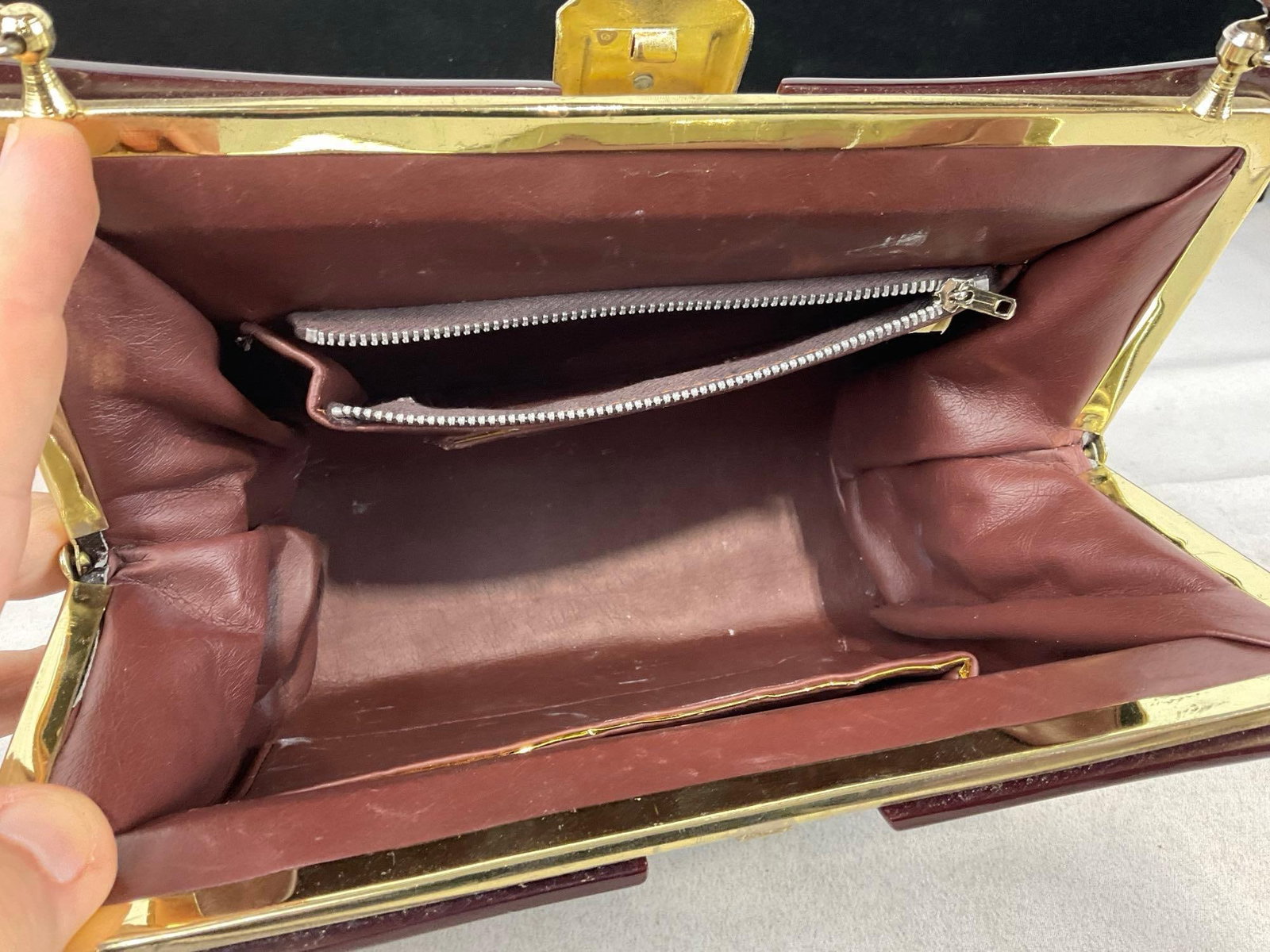 Faux Crocodile Leather Purse & Hong Kong Beaded Yellow Purse, Fons Jewelry Box w/original box - 10