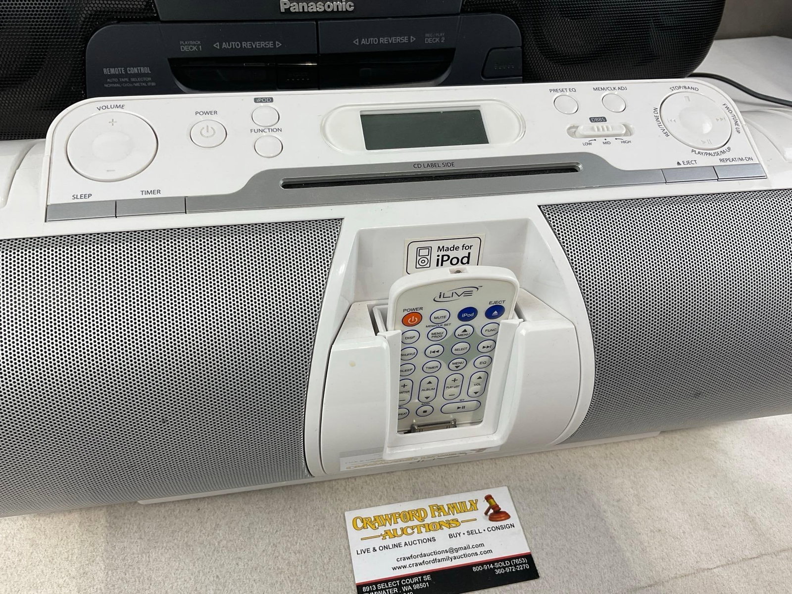 Black Panasonic Portable Stereo CD System RX-DT501 & White iLive Portable Docking System - 2