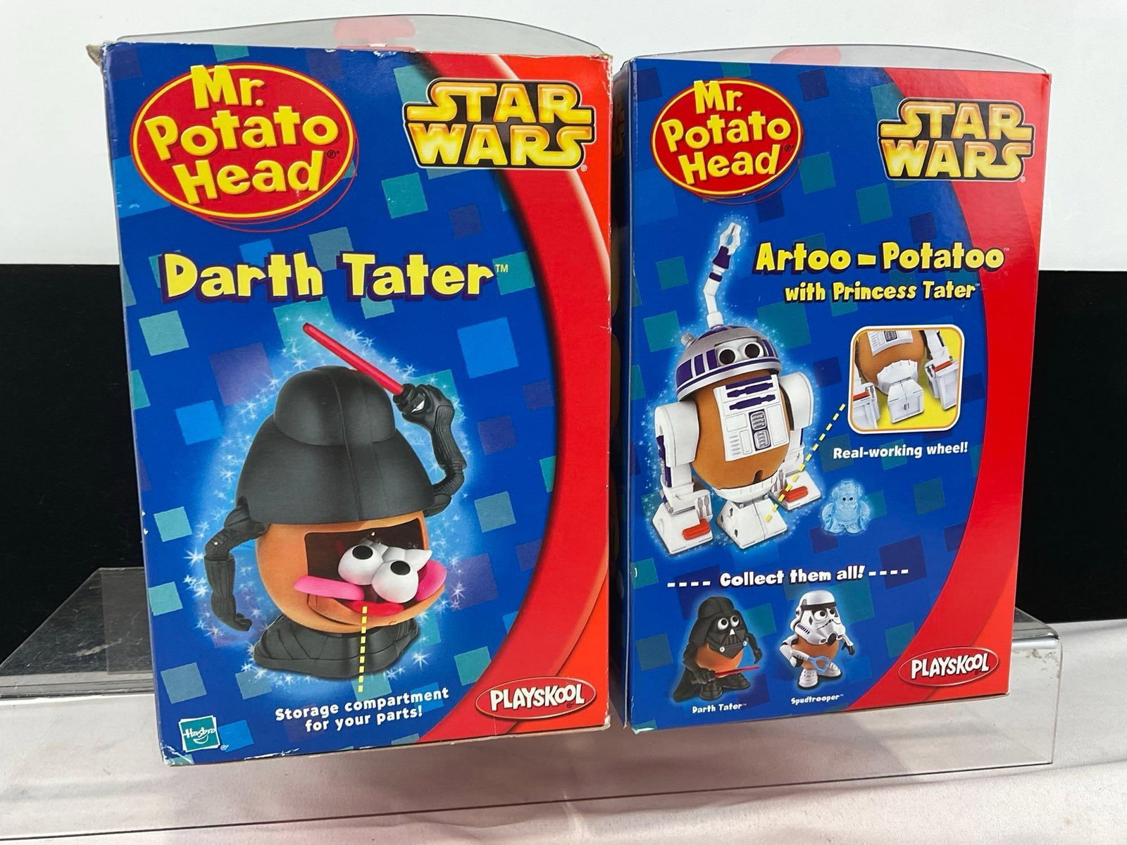 Pair of Star Wars Playskool Mr. Potato Head Dolls, Darth Tater & Artoo-Potatoo in original packag... - 2