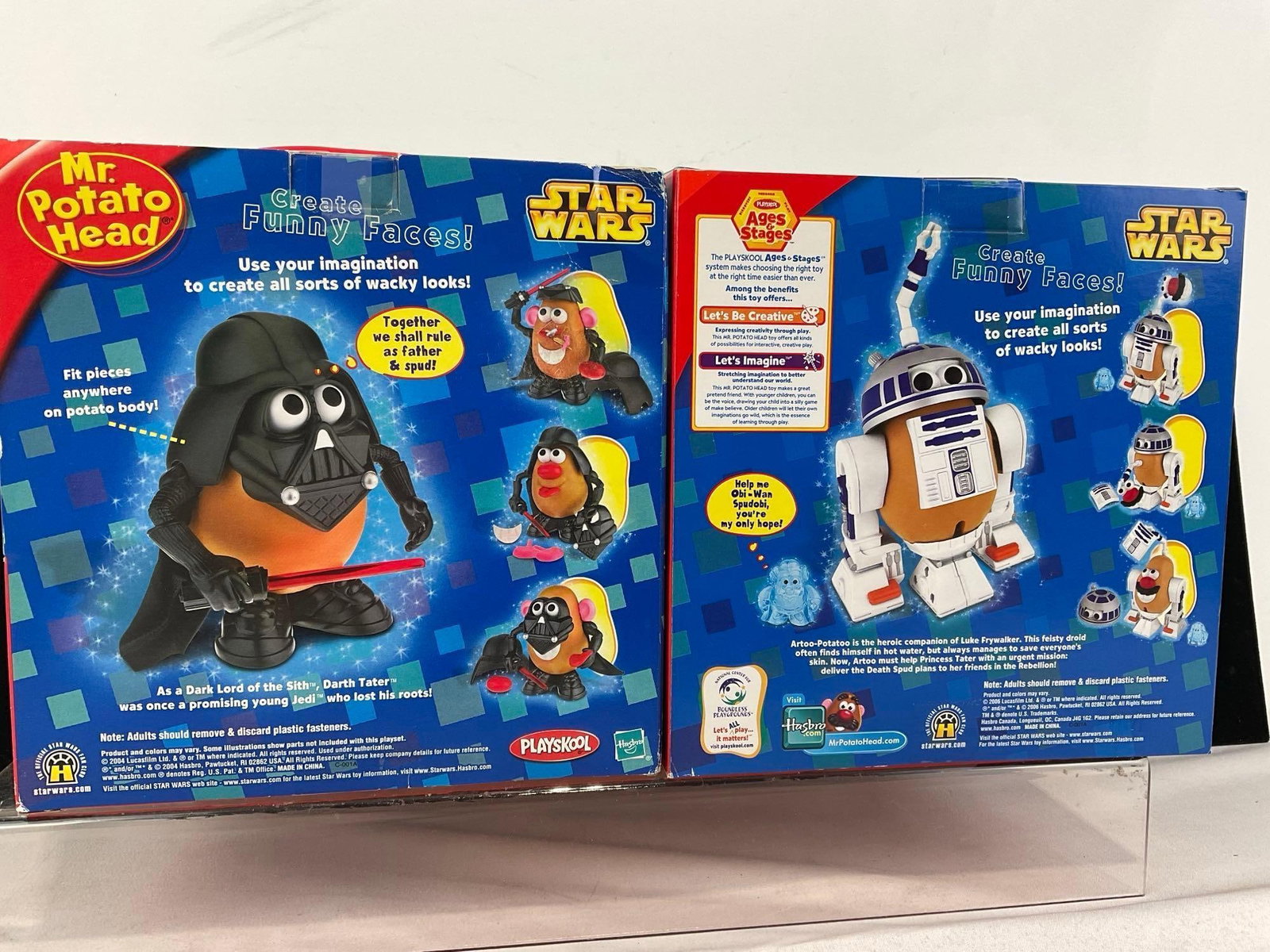 Pair of Star Wars Playskool Mr. Potato Head Dolls, Darth Tater & Artoo-Potatoo in original packag... - 3