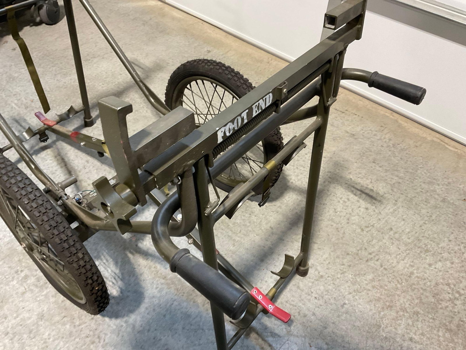 US Army Wheeled Litter, Folding, roughly 35-40 pounds, Olive Drab in color - 4
