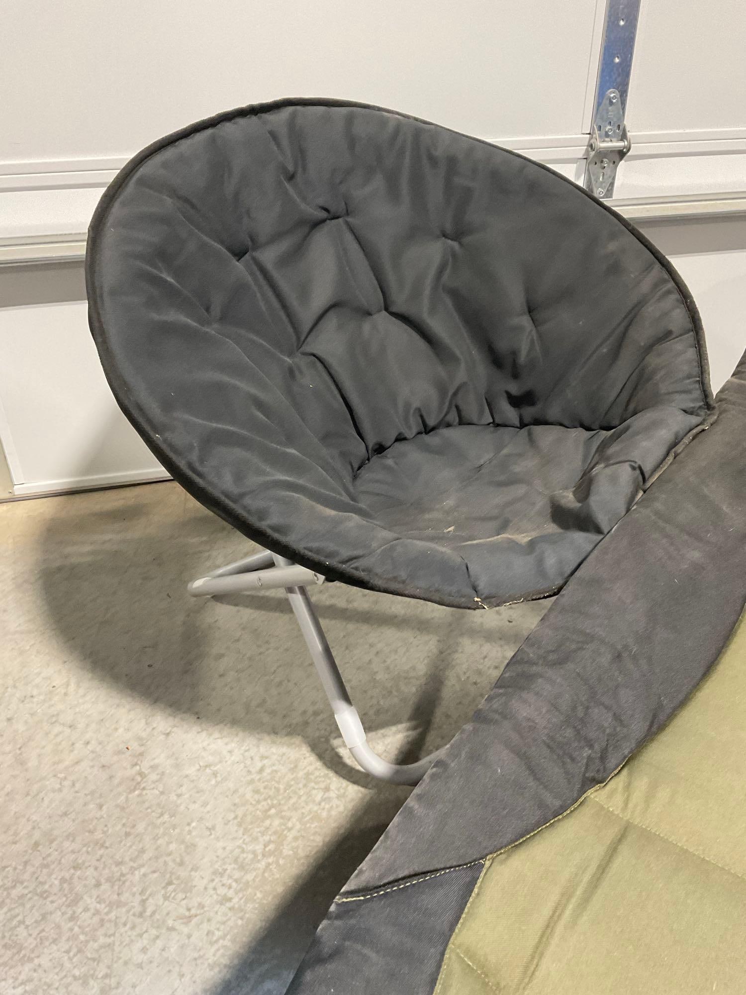 Timber Ridge Outdoor Lounge Chair/Foldable Cot, & Plush Saucer Chair - 2