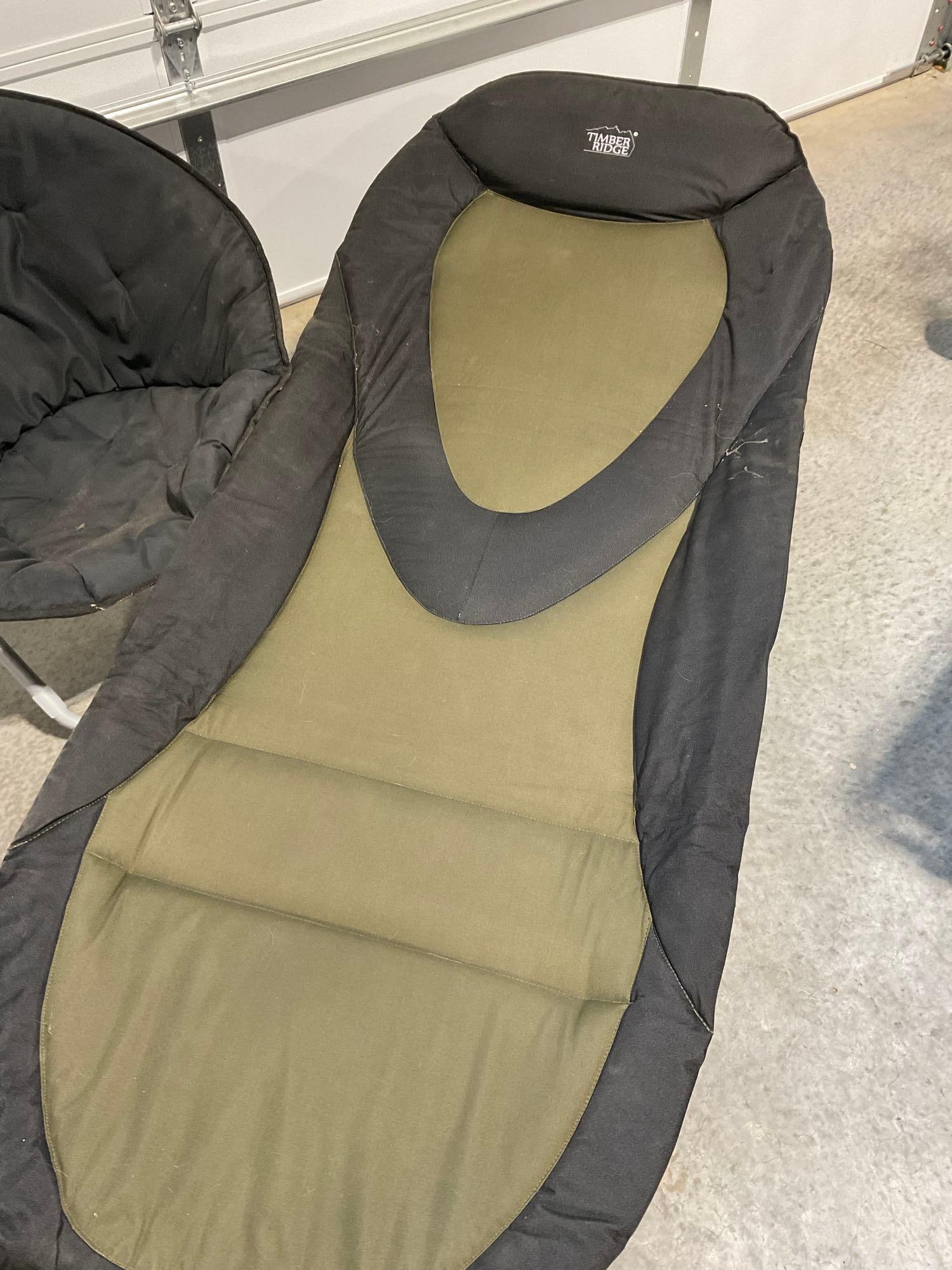 Timber Ridge Outdoor Lounge Chair/Foldable Cot, & Plush Saucer Chair - 3
