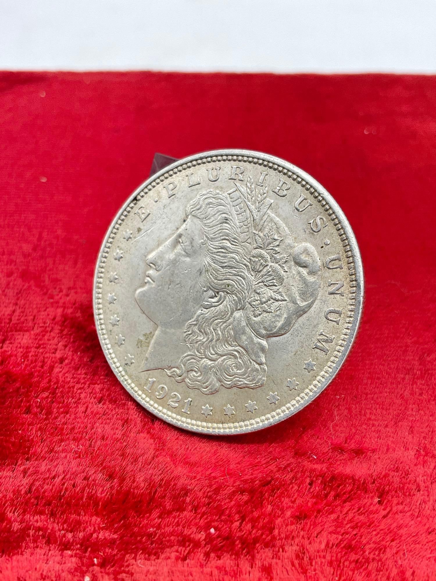 Antique 1921 Silver Morgan Dollar coin is in nice condition see pics - 2