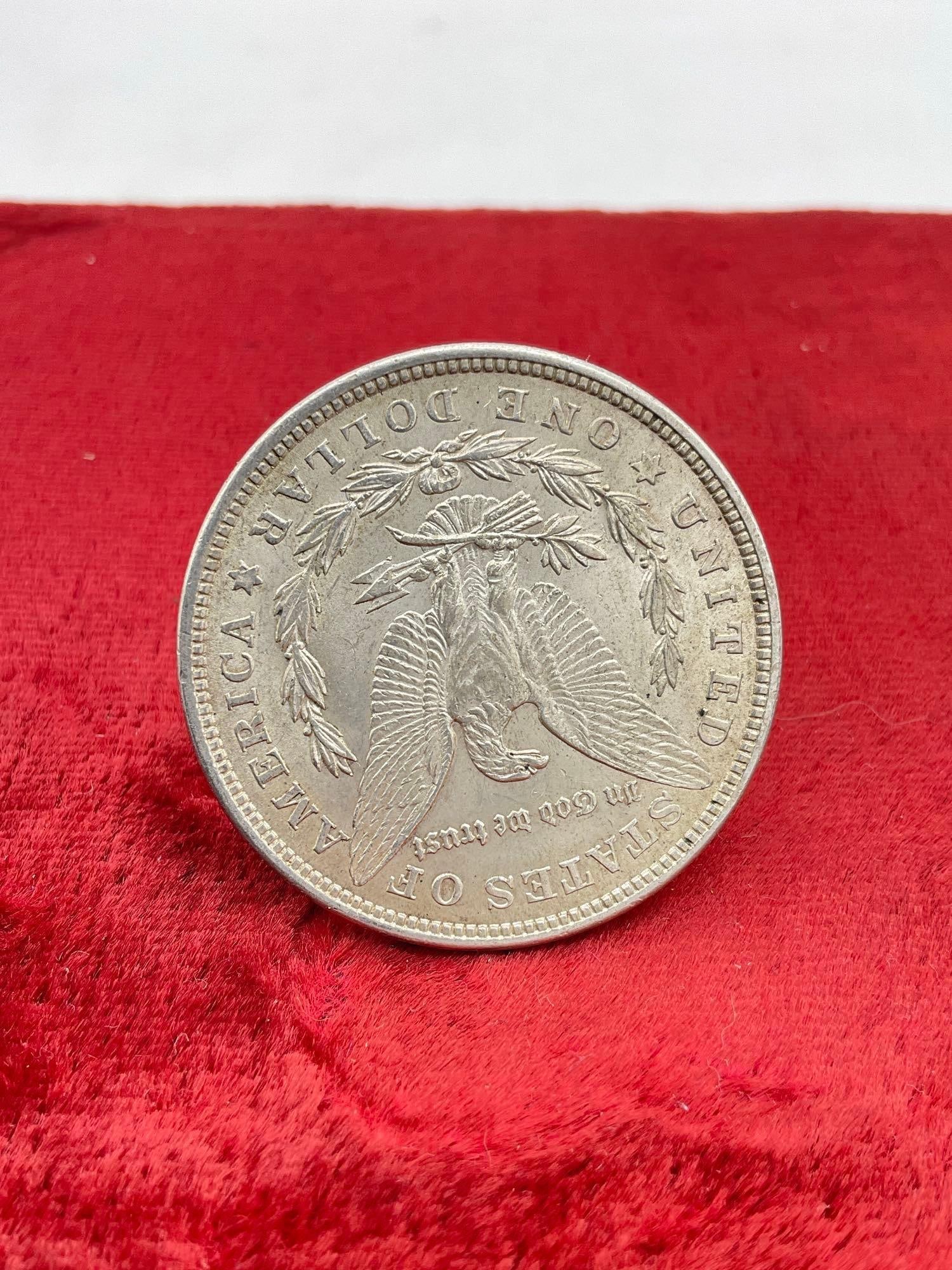 Antique 1921 Silver Morgan Dollar coin is in nice condition see pics - 3