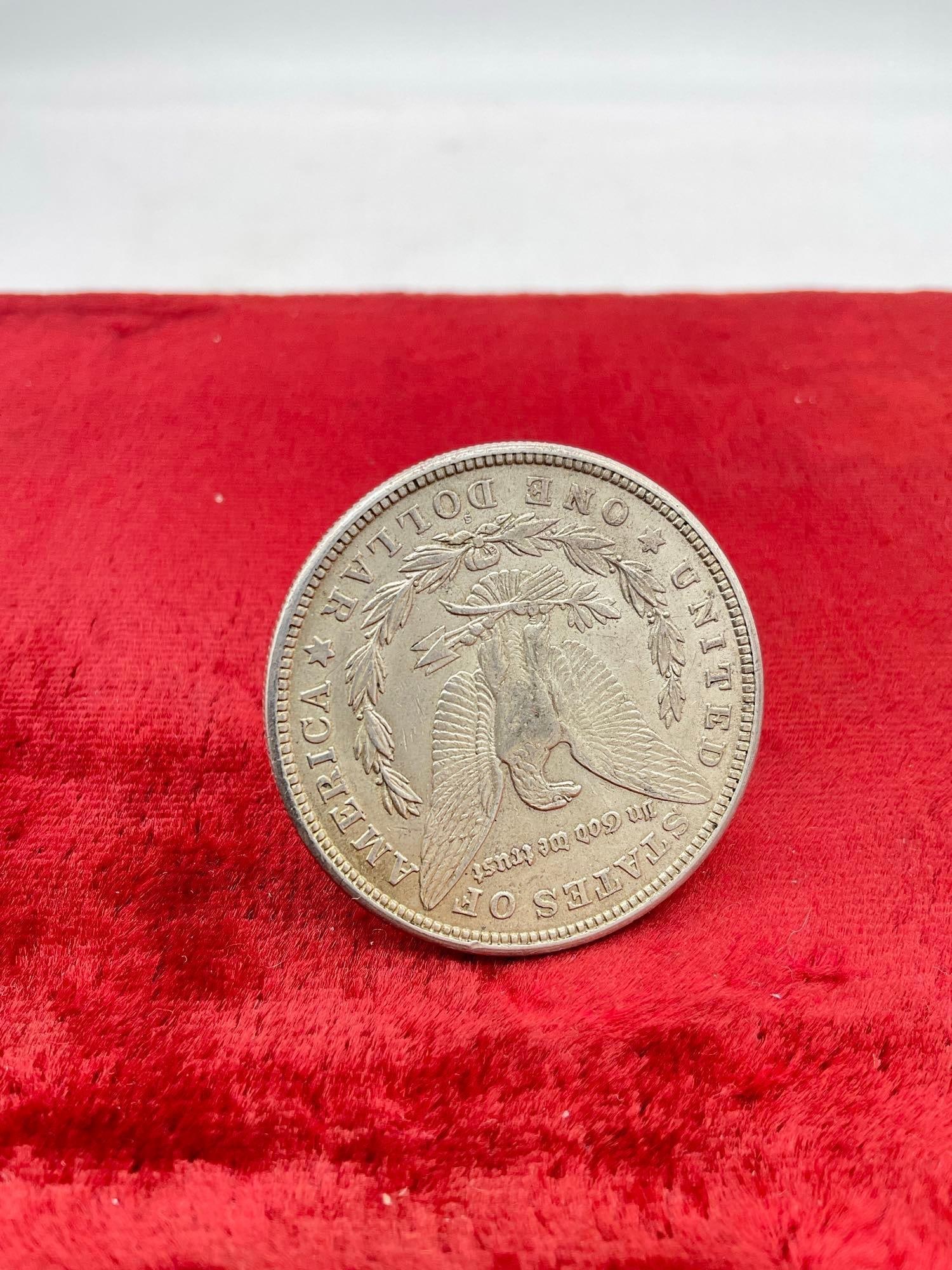 Antique 1921 Silver Morgan Dollar coin is in good condition see pics - 2