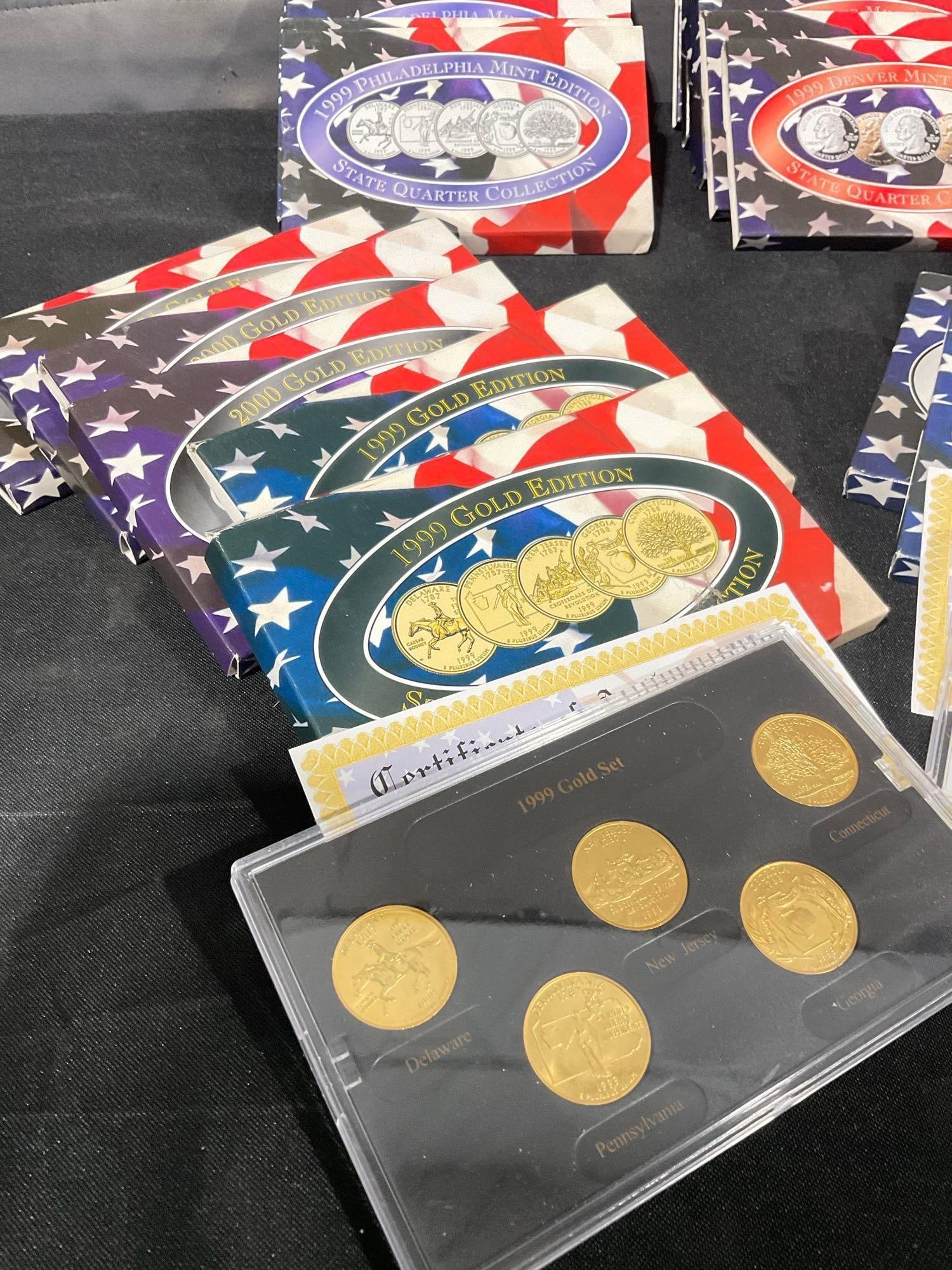 24x Sets of US mint State Quarter Uncirculated Slabbed, P & D , Gold and Platinum sets - 2