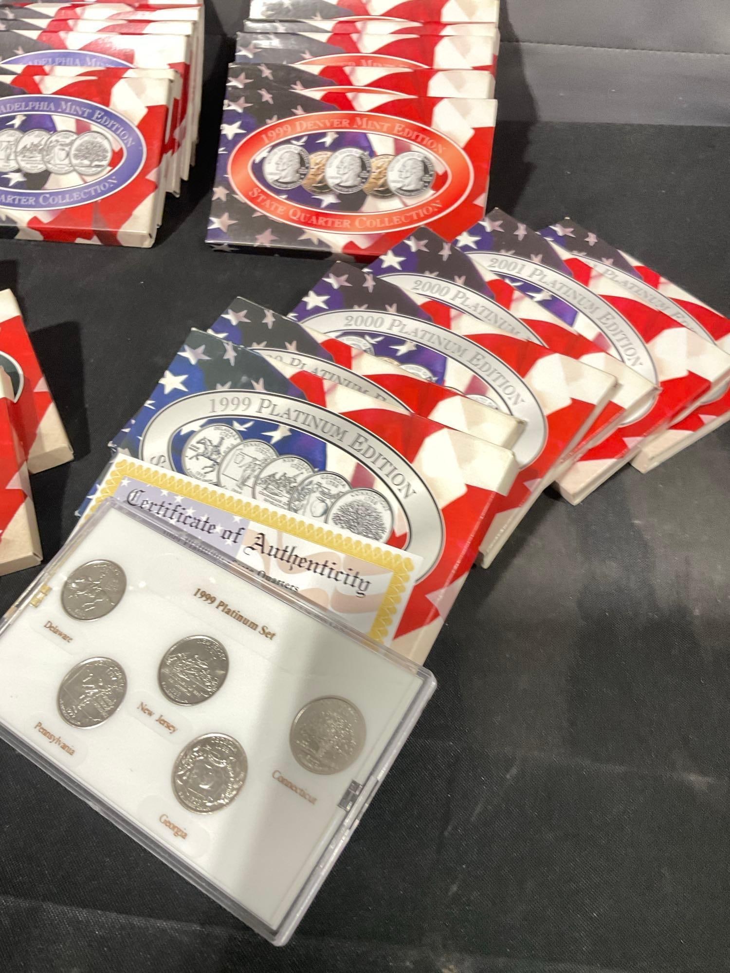24x Sets of US mint State Quarter Uncirculated Slabbed, P & D , Gold and Platinum sets - 3