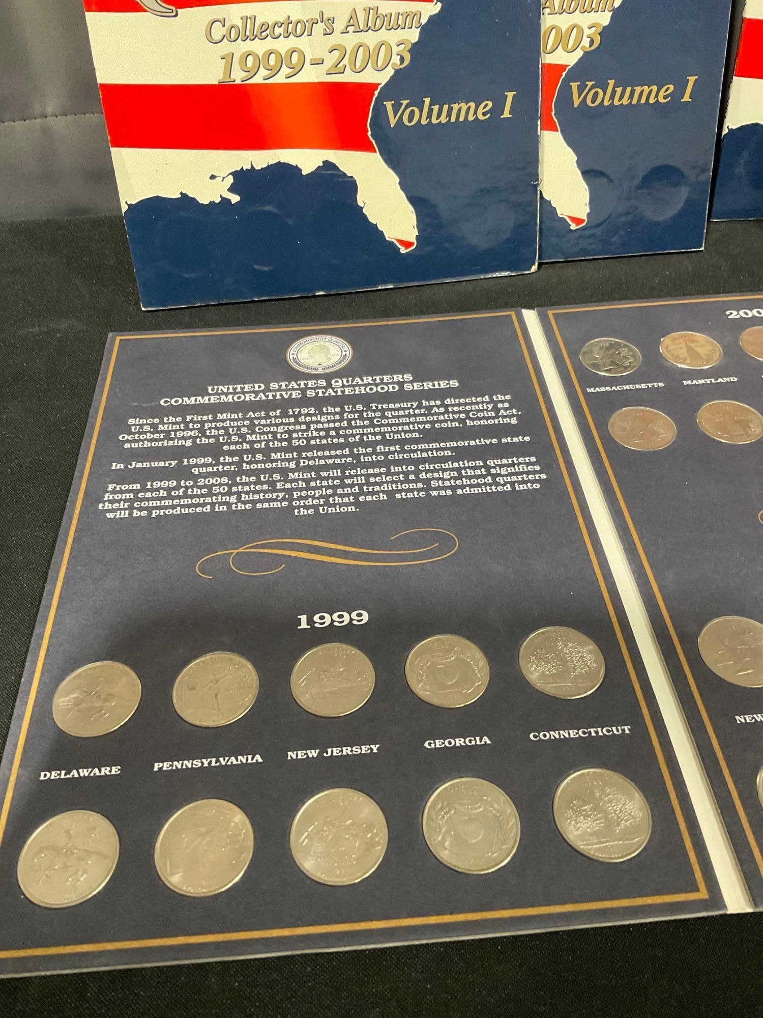 5 x Us Commemorative State hood Quarter sets P & D Volume 1 -1999-2003 200 Coins total - 2