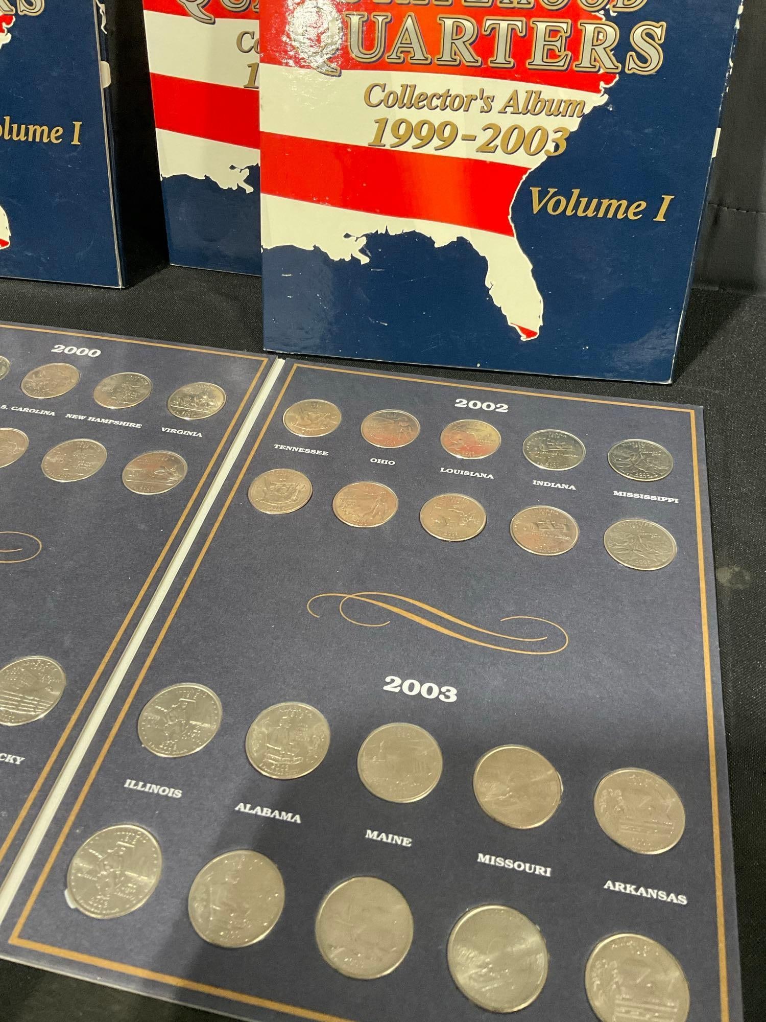 5 x Us Commemorative State hood Quarter sets P & D Volume 1 -1999-2003 200 Coins total - 3