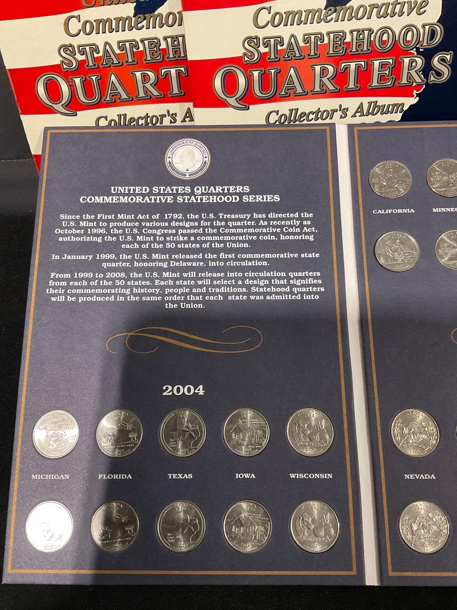 5 x Us Commemorative State hood Quarter sets P & D Volume 2- 2004-2008 / 199 Coins total - 2