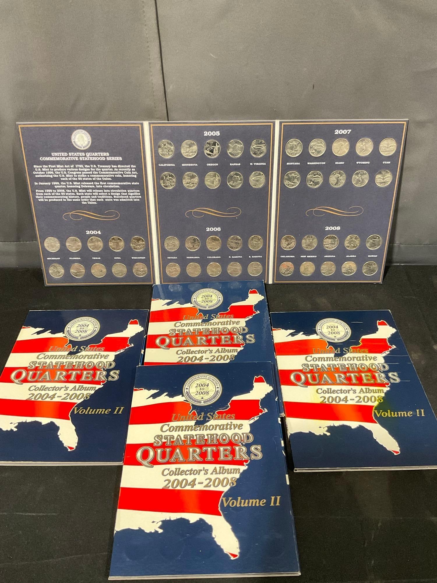 5 x Us Commemorative State hood Quarter sets P & D Volume 2- 2004-2008 / 199 Coins total - 3