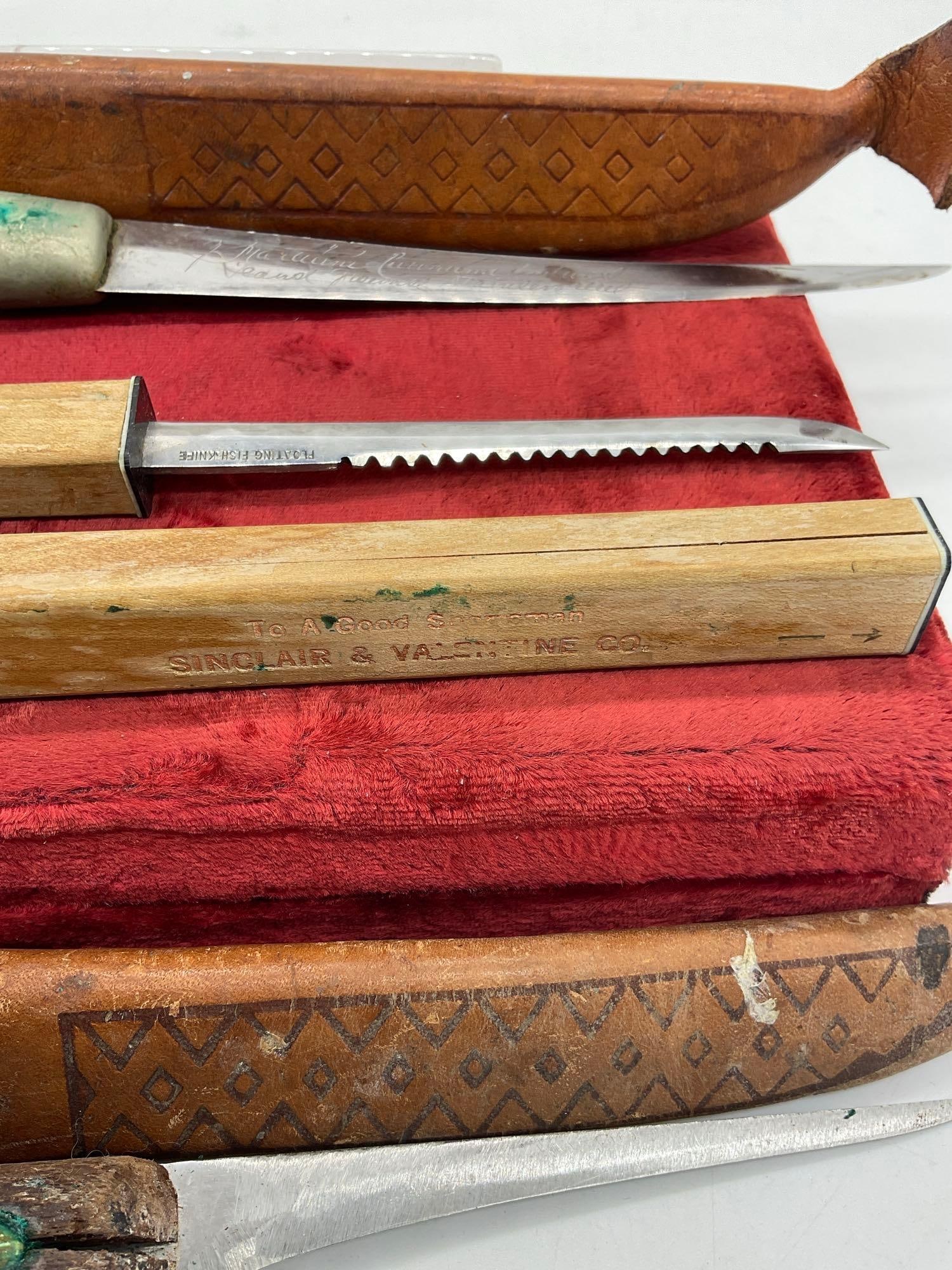 3x Fish Filet Knives 1 Better Quality Rapala Knife Finland J Martini, 1 Floating, 1 vintage - 3