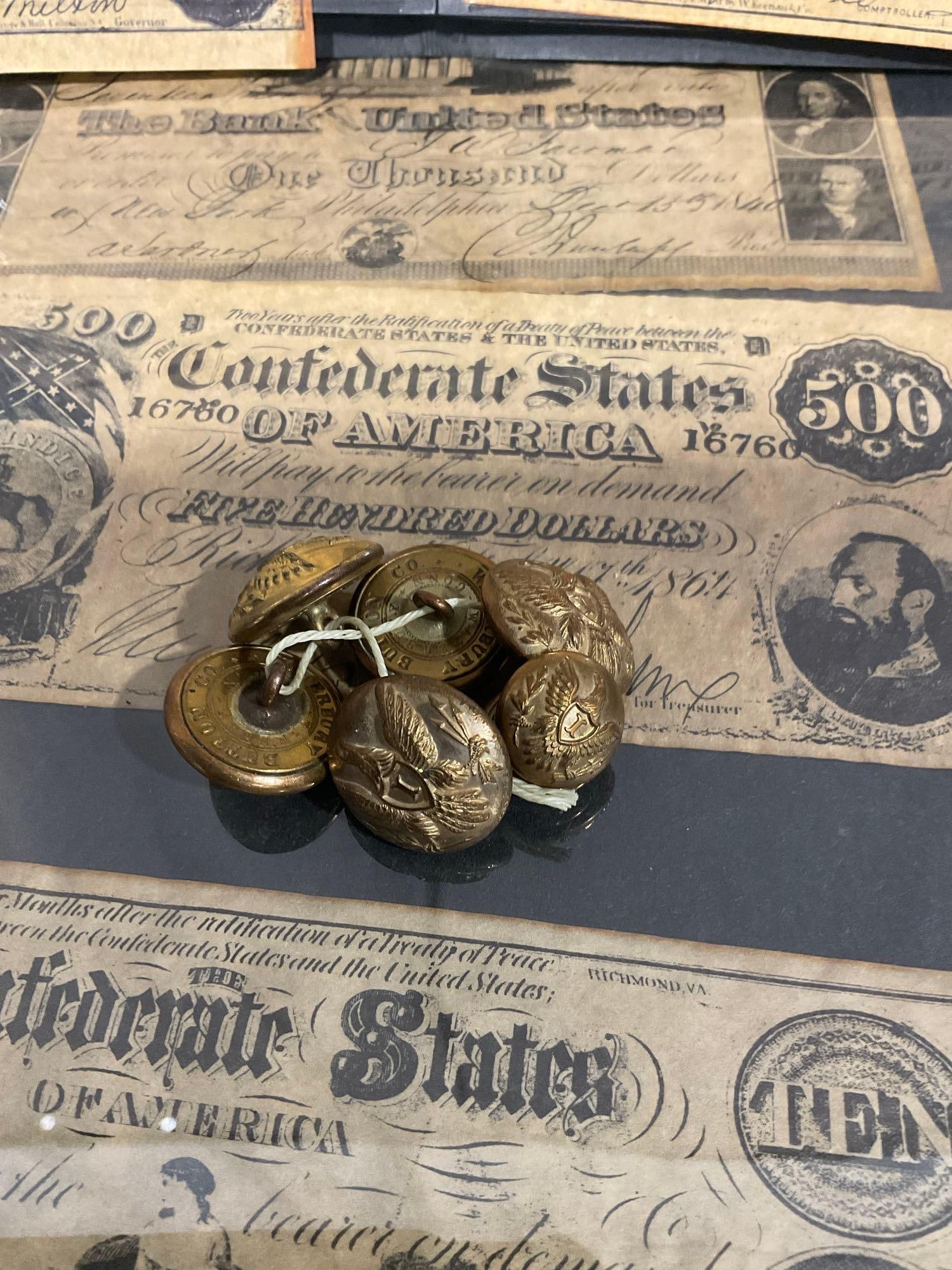 Set of Civil War Era Infantry Uniform , Waterbury button co. Plus 3 pages of Civil war replica No... - 2